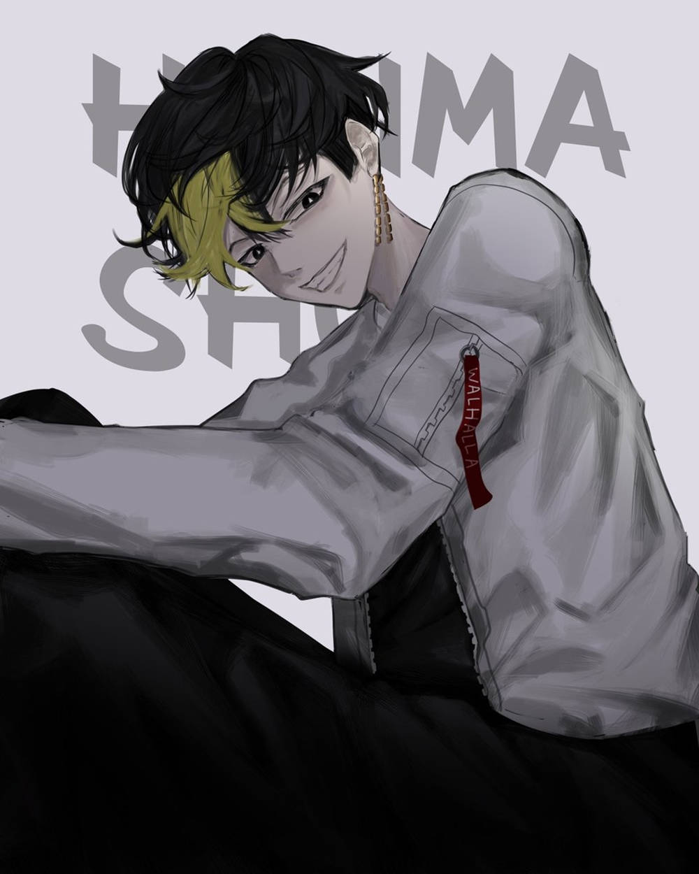 Shuji Hanma Ernstige Houding Anime Oomblik Muurpapier