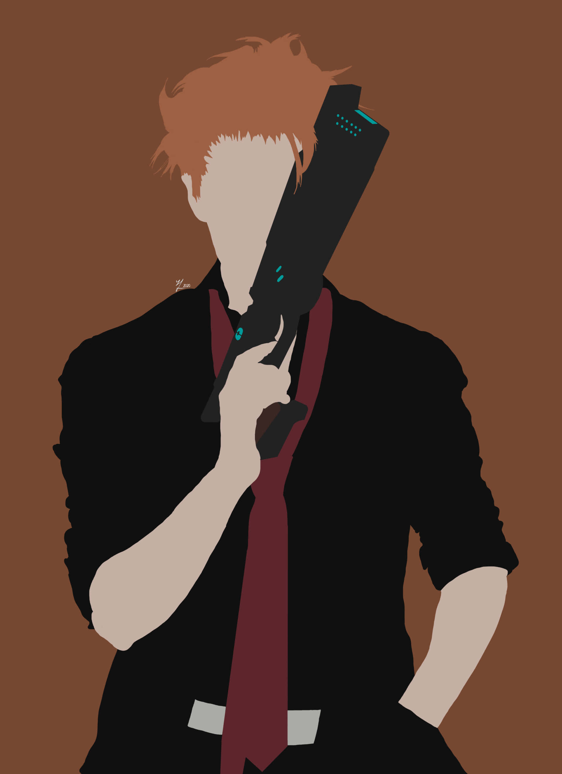 Shusei Kagari van Psycho-Pass in 'n intense blik Muurpapier