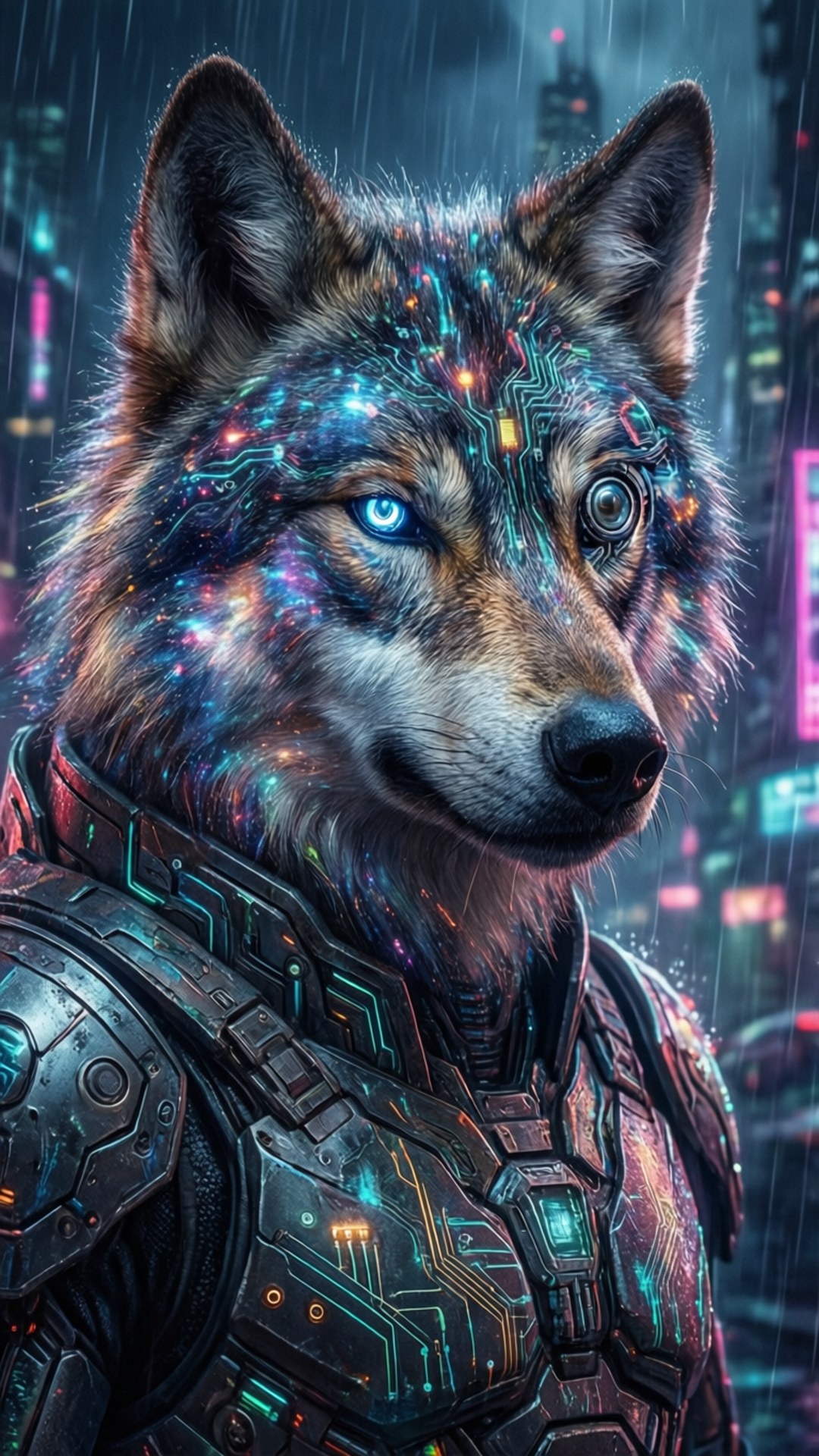 Siberwolf wat Opstaan Muurpapier