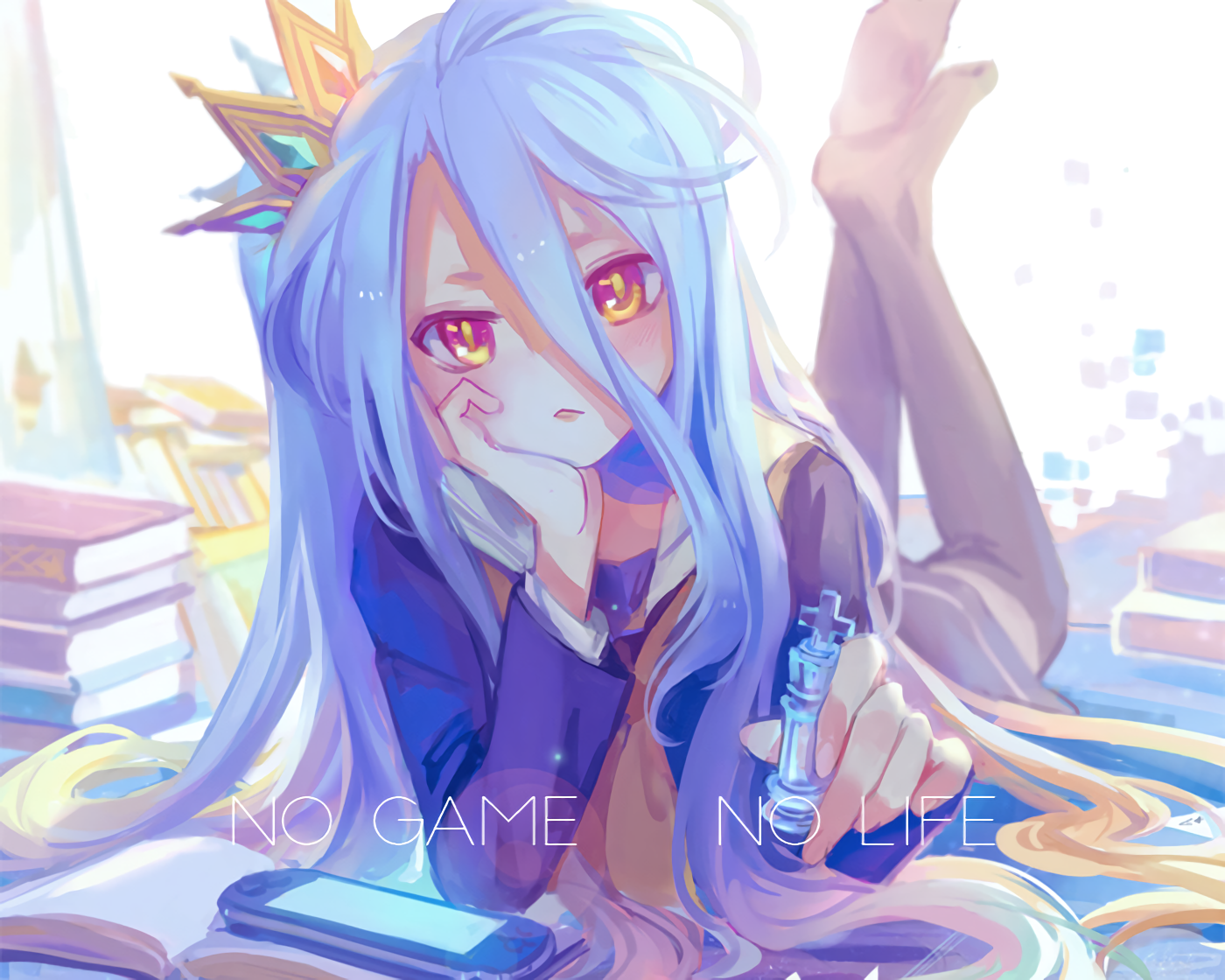 Sibling-prodigeë wat 'n virtuele wêreld oorwin - No Game No Life Muurpapier