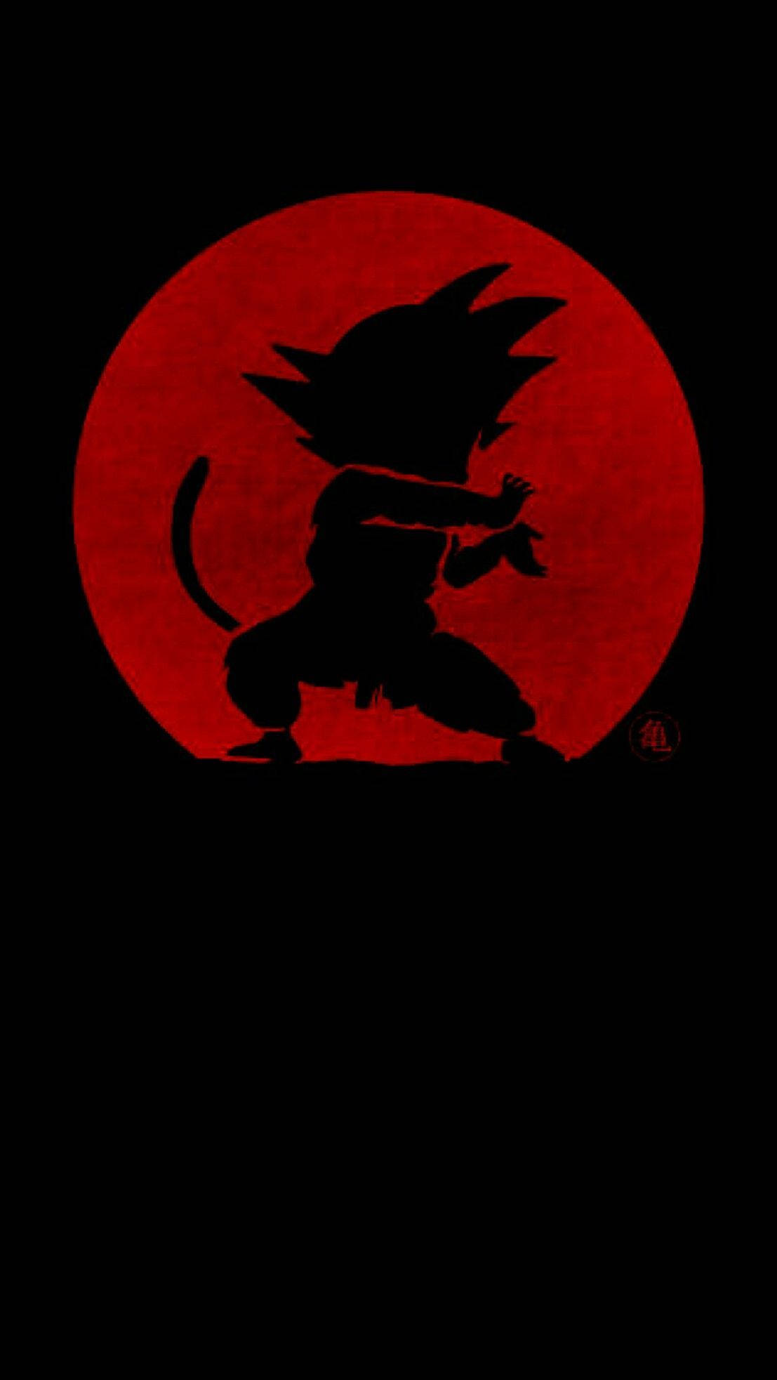 Silhoeët Baba Seun Goku iPhone Muurpapier