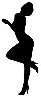 Silhouet van Meisie wat Dans Muurpapier