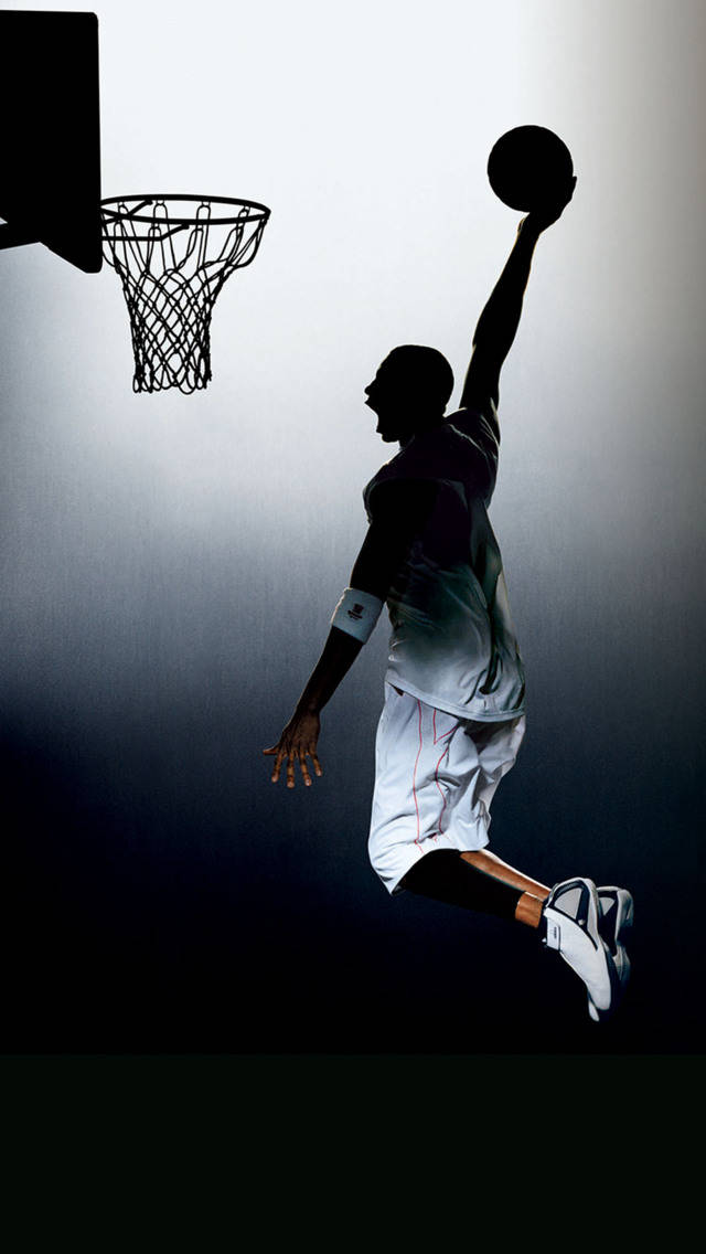 Silhouet van 'n Man wat 'n Sport-iPhone Dunks Muurpapier