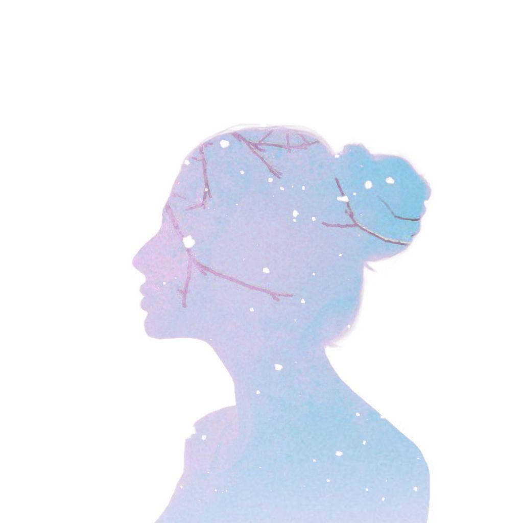 Silhouet van Sneeumeisie-estetika Muurpapier