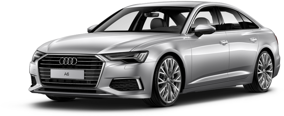 Silwer Audi A6 Sedan Sy-aansig Muurpapier