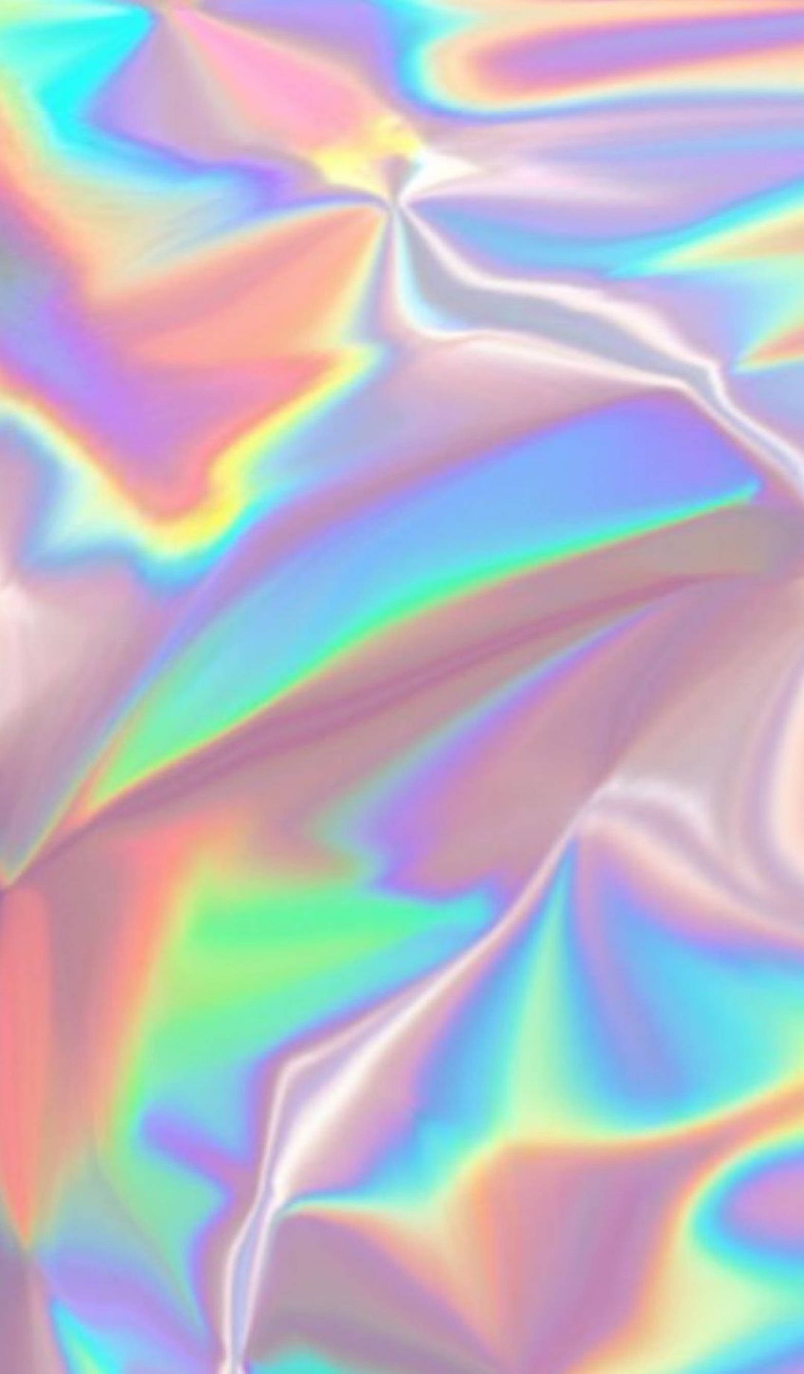 Silwerig en Glansend Reënboog Pastel Muurpapier