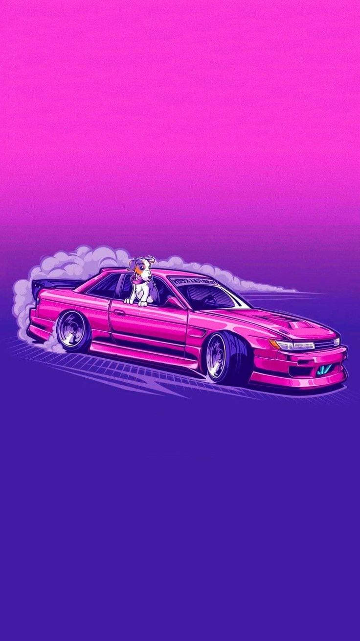 Sinwave JDM Estetiese Kuns Muurpapier