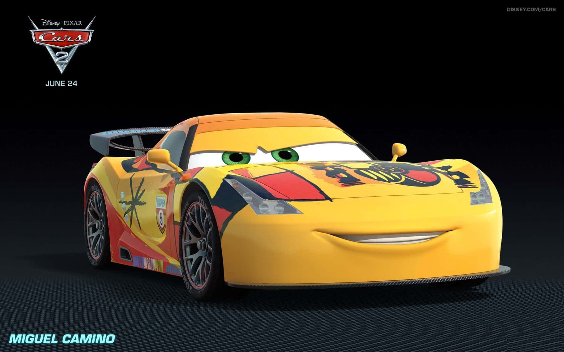 Sit jou pedaal metaal met die Cars 2-span. Muurpapier