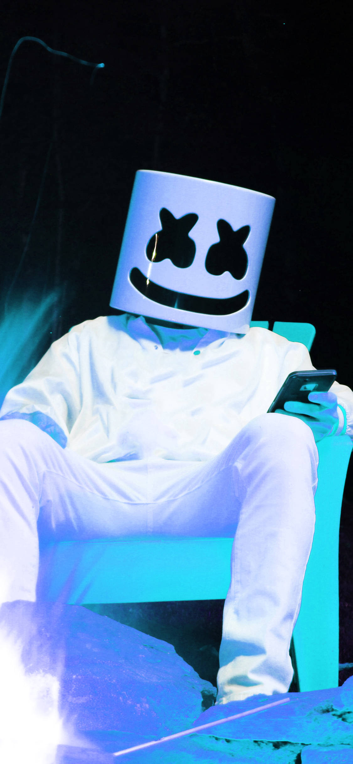 Sittende Marshmello HD iPhone Muurpapier