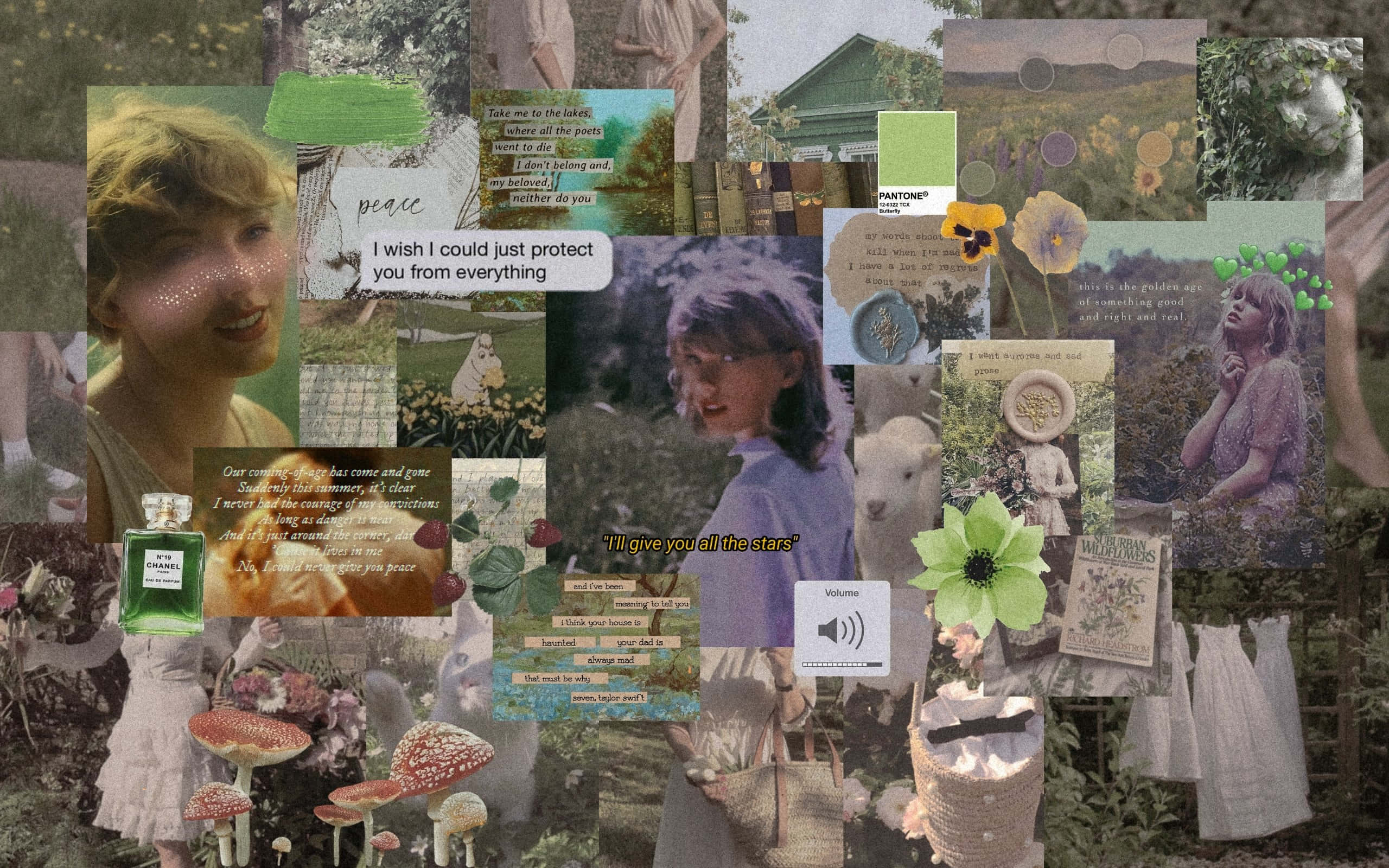 Skaapse Cottagecore Estetika Muurpapier
