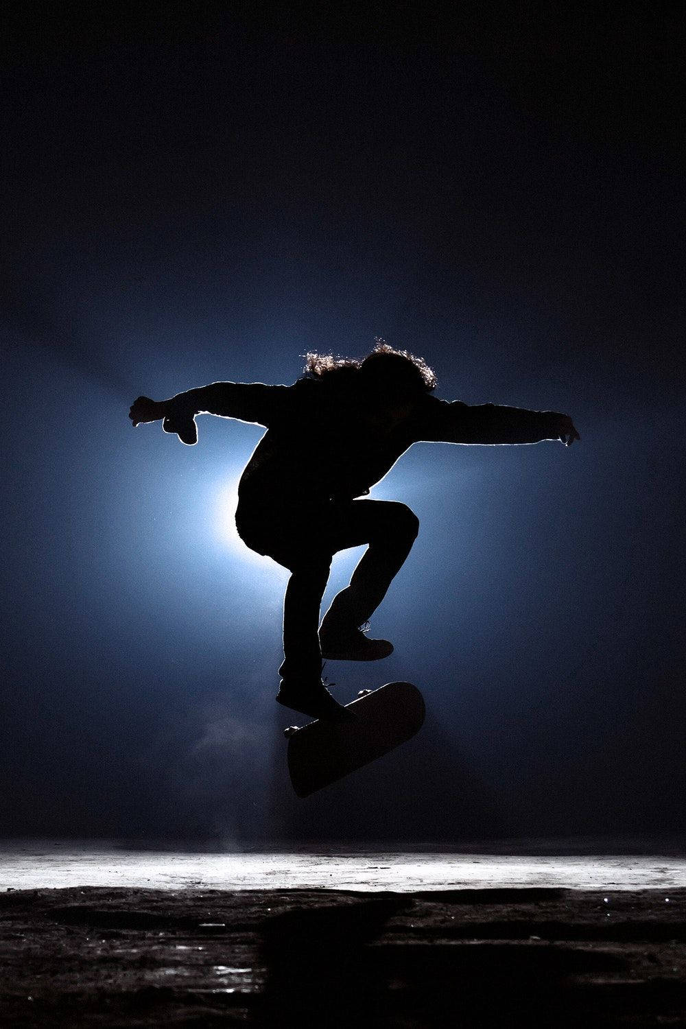 Skaatsplank Silhouet Sport Mobiel Muurpapier