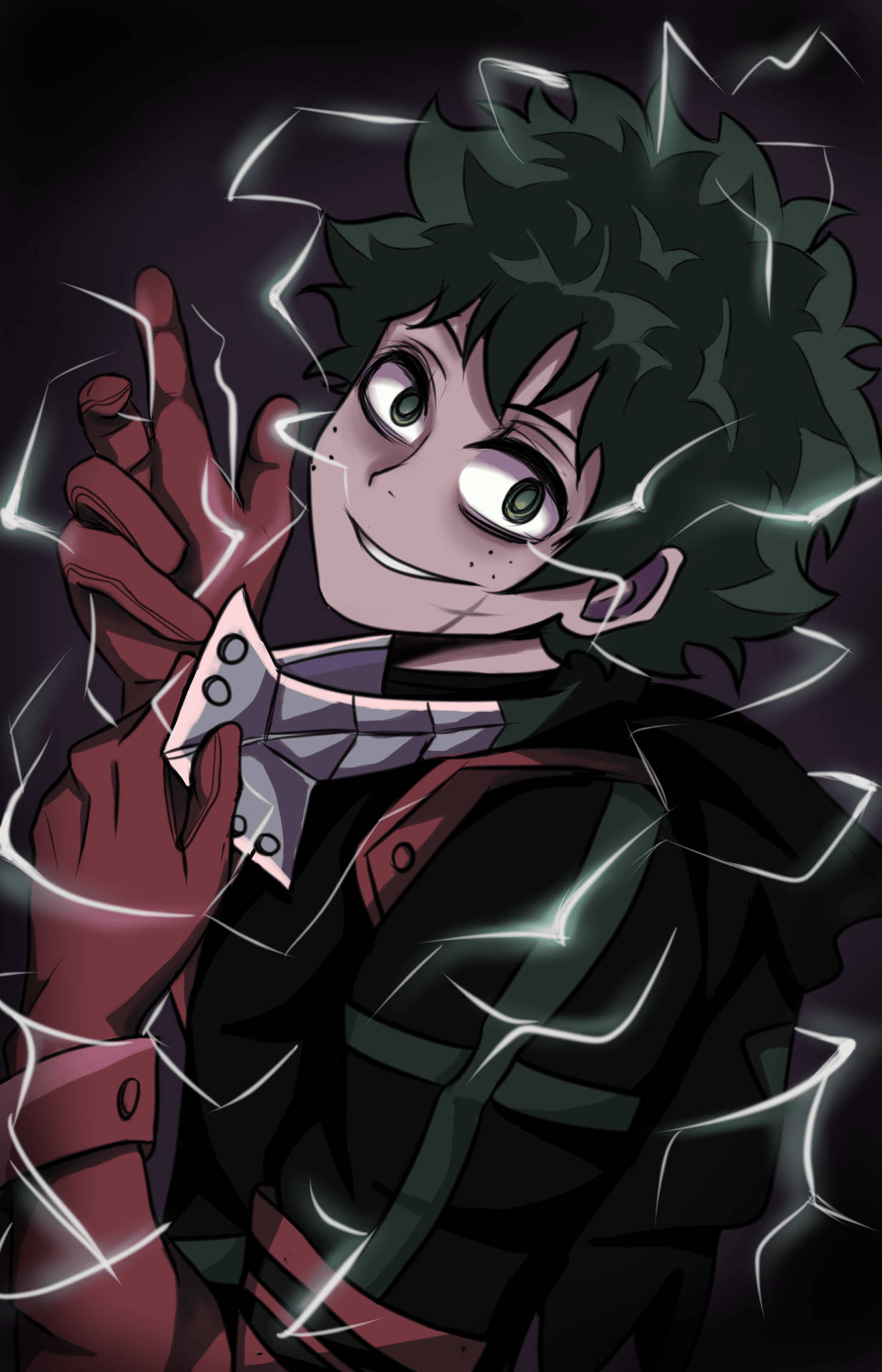 Skelm Deku Wit Weerlig Fan Kuns Muurpapier