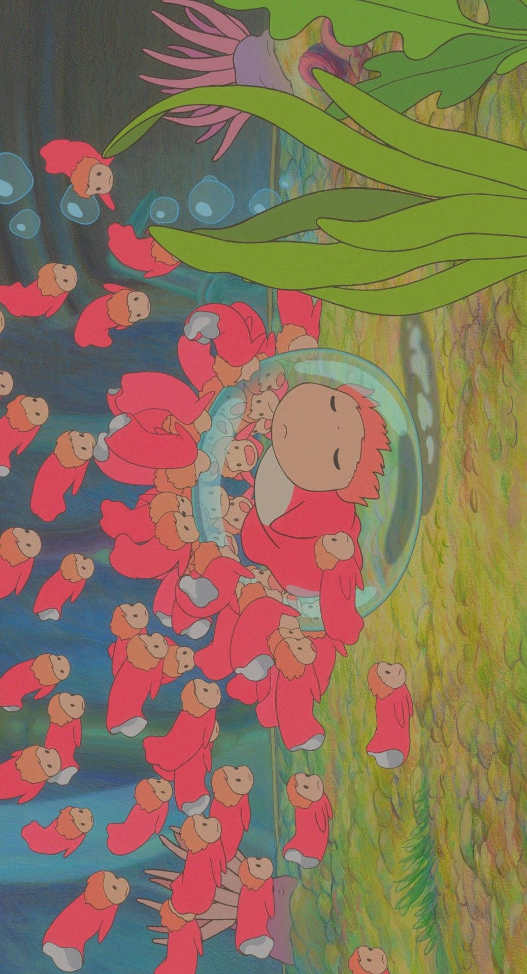 Skep 'n Kalmerende Atmosfeer met Ponyo Sagte Estetika. Muurpapier