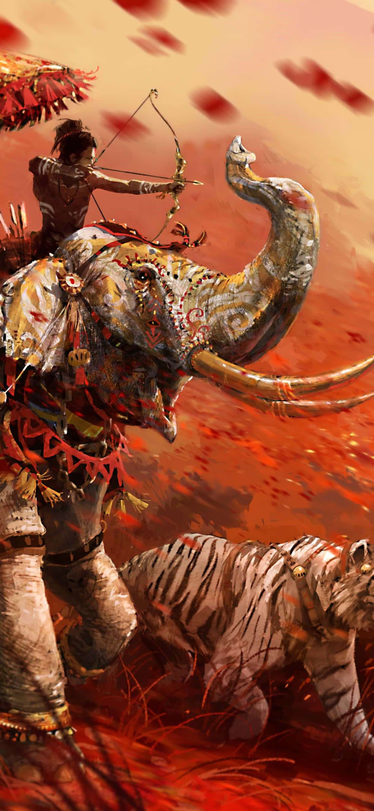 Skeur de oerwoud in Far Cry 4 met iPhone Xs Max. Muurpapier