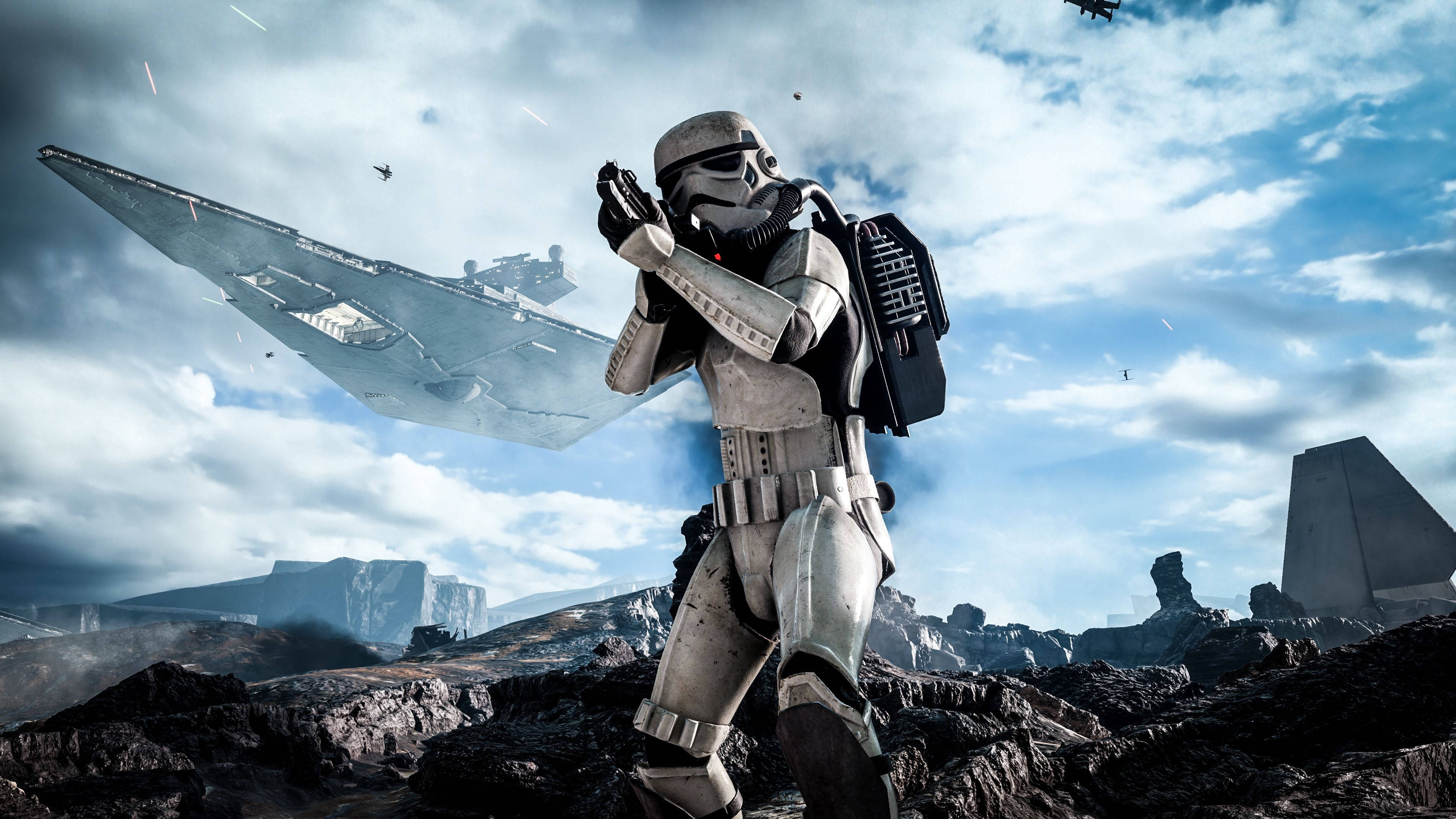 Skiet uit 'n Stormtrooper uit die Star Wars Heelal Muurpapier