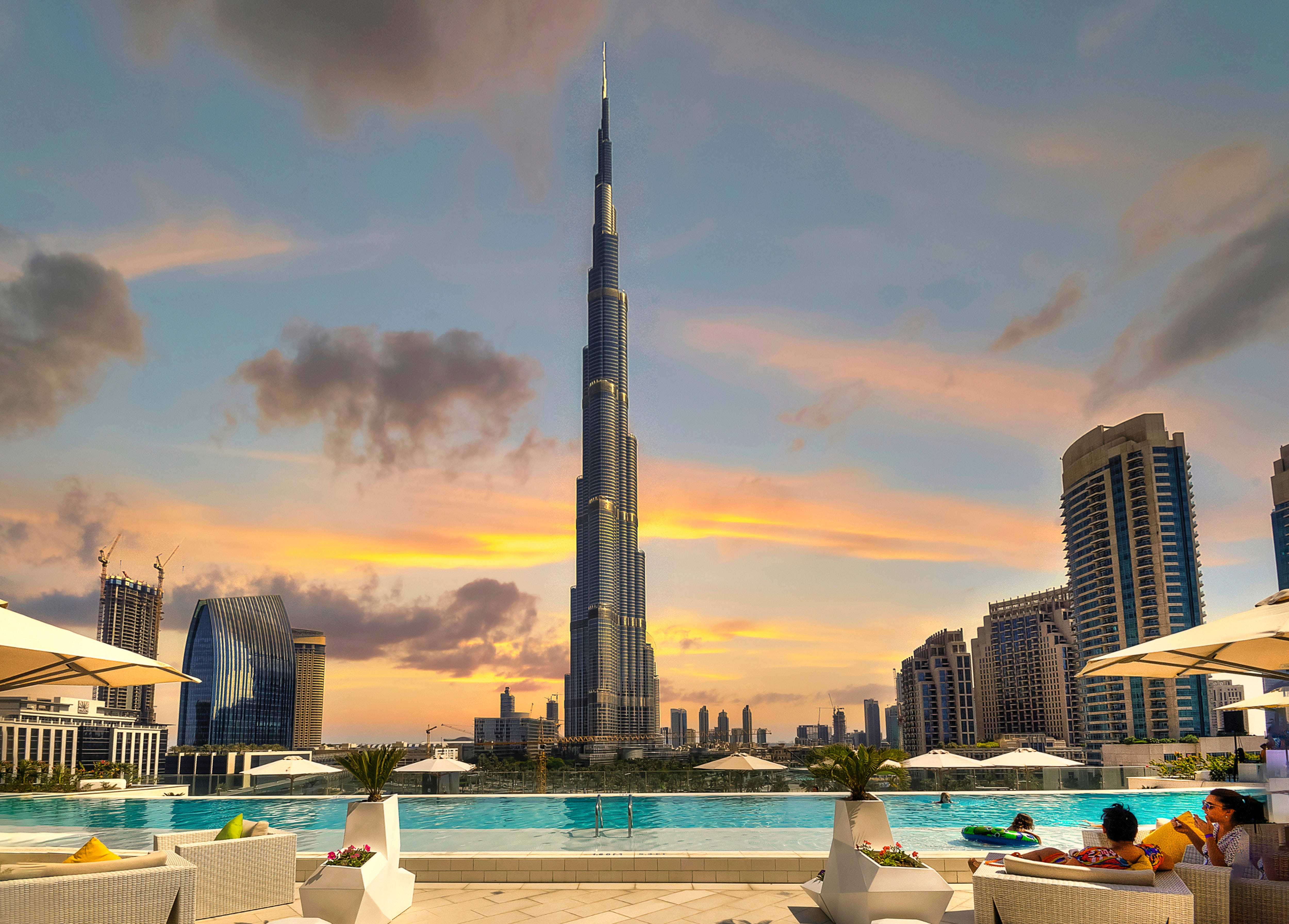 Skilderagtige Burj Khalifa in Dubai Muurpapier