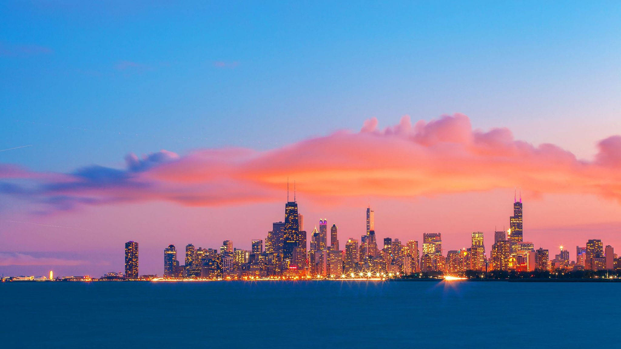 Skilderagtige Los Angeles-sonsondergang Muurpapier