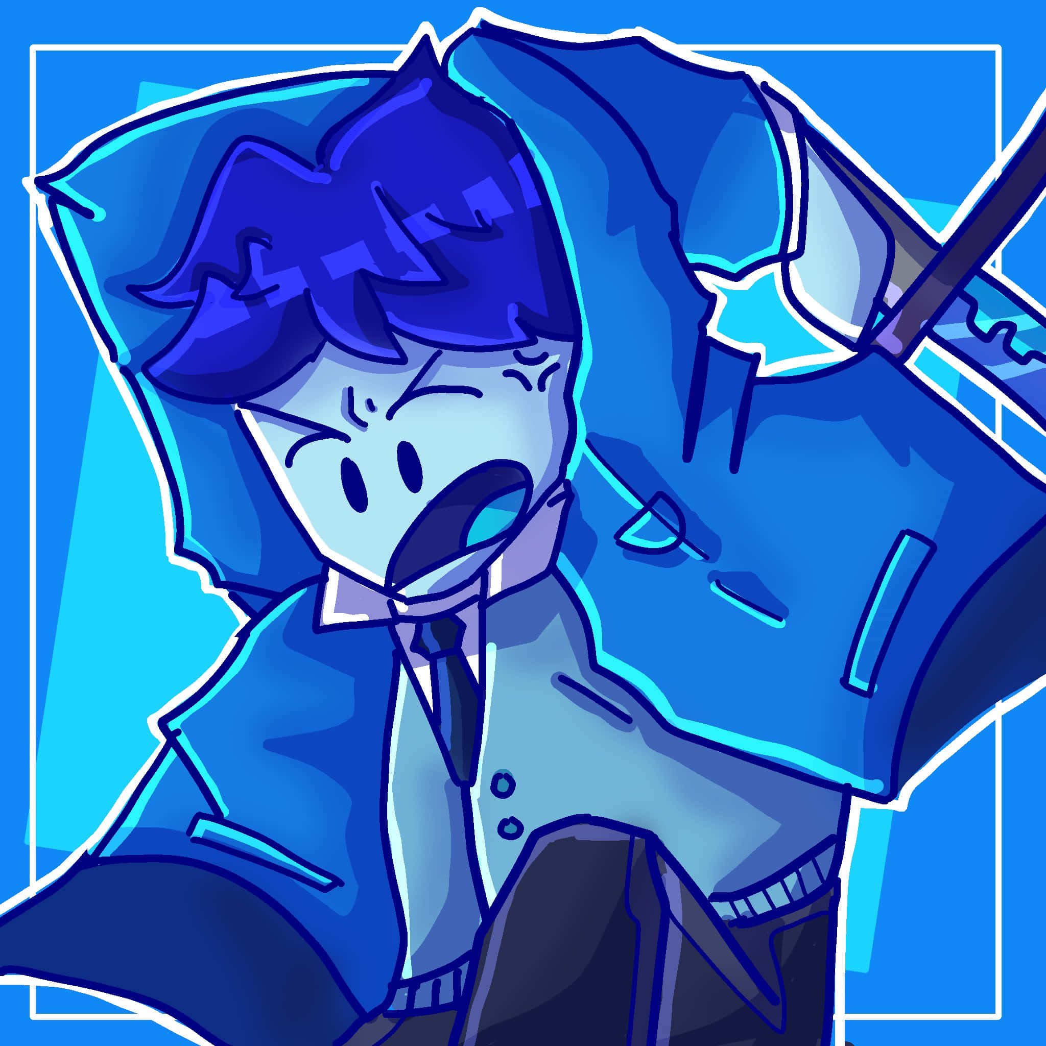 Skitterende Roblox-avatar in aksie Muurpapier
