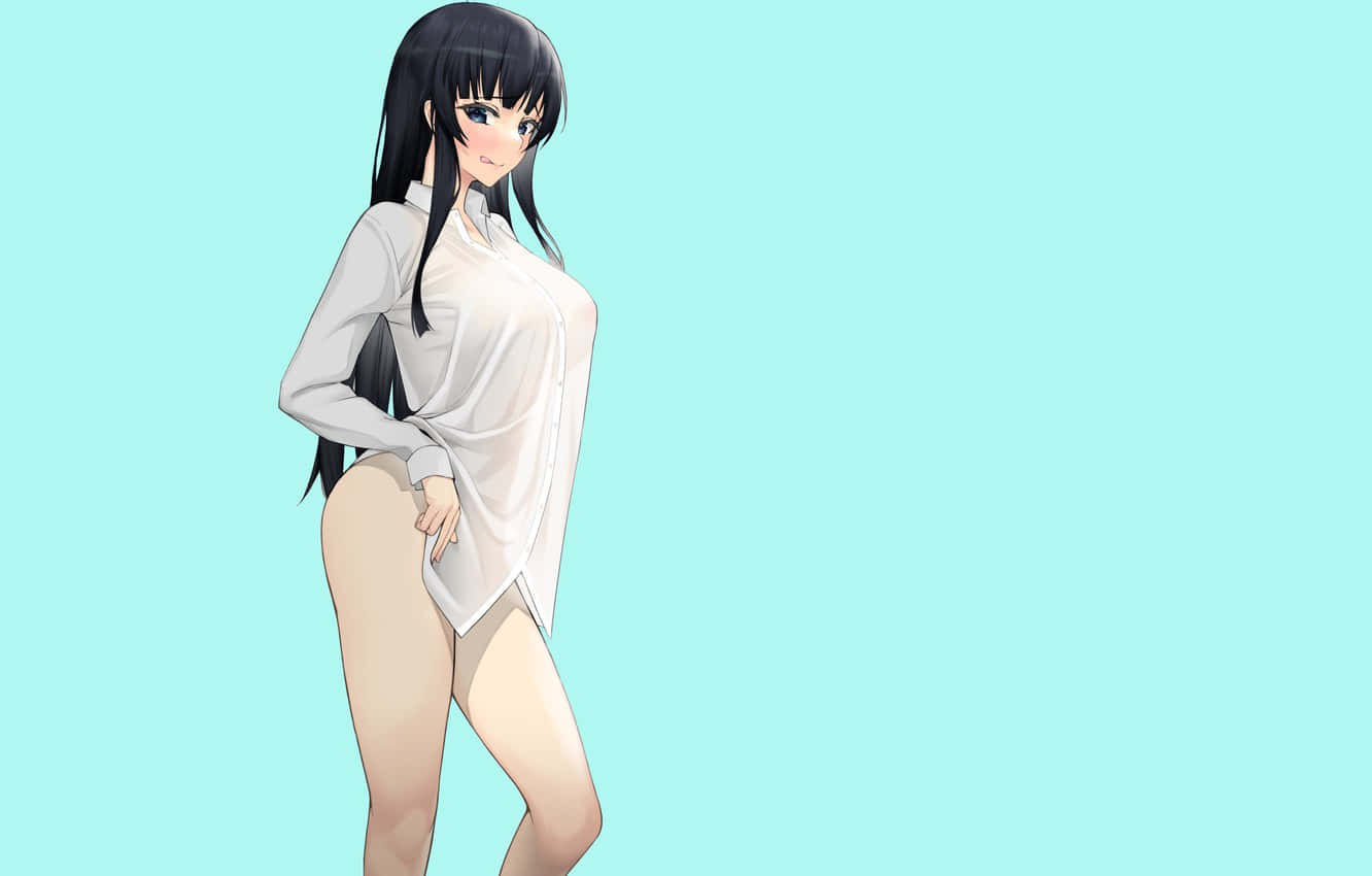 Skoenlapper Anime Meisie Sexy Posisie Muurpapier