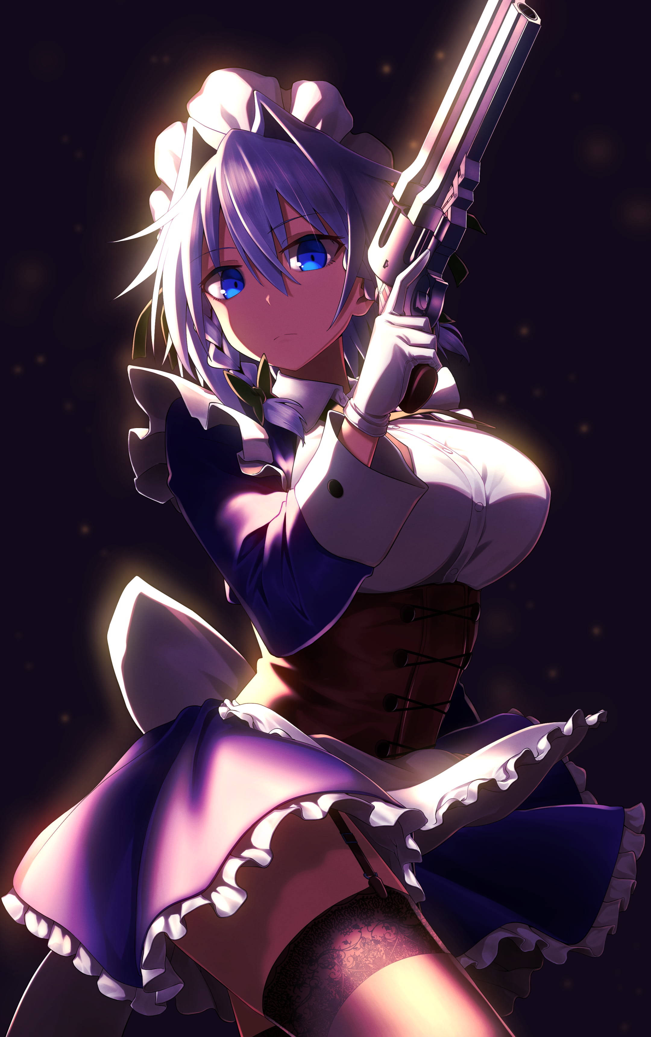 Skoon Anime Meisie PFP Sakuya Izayoi Muurpapier