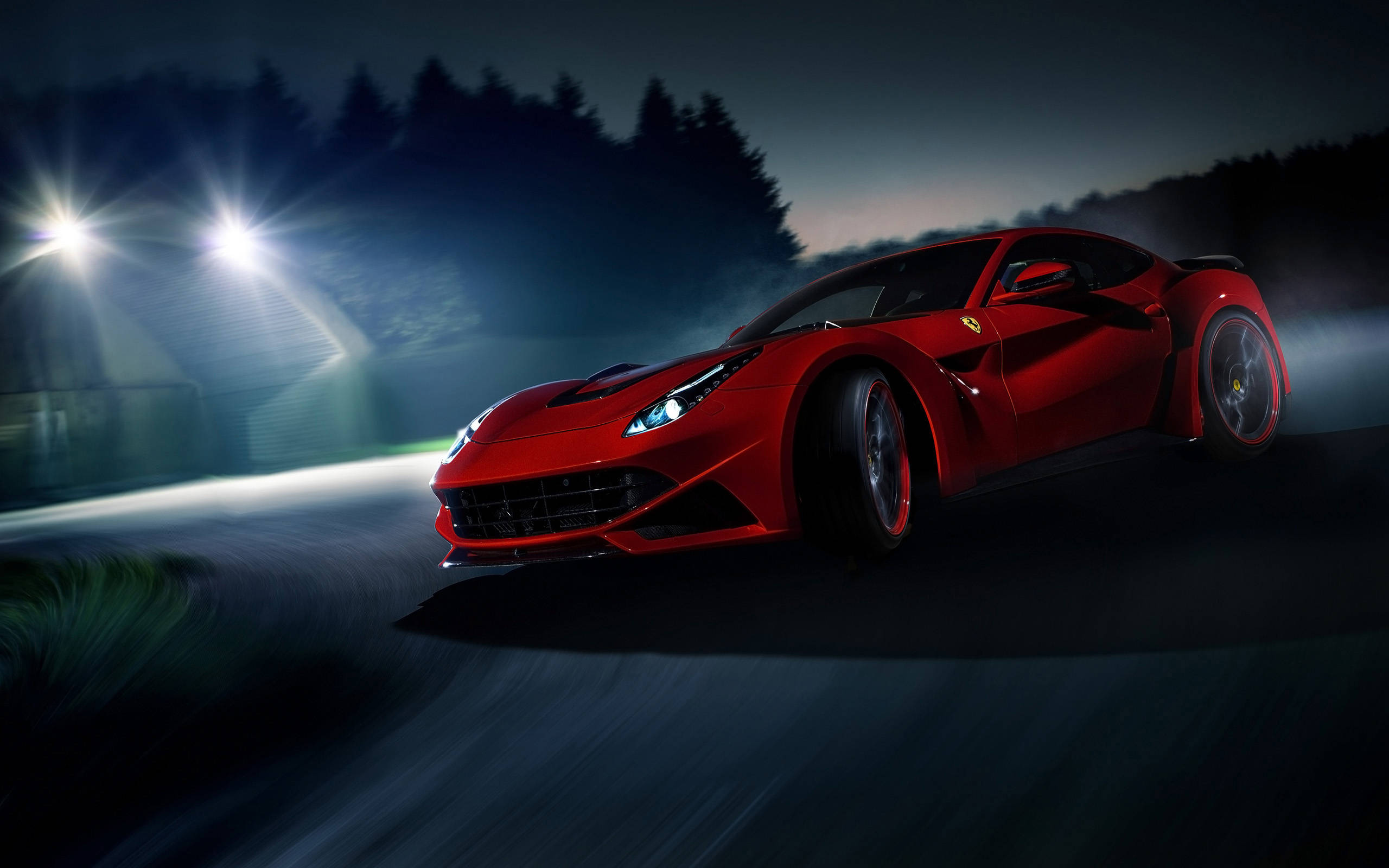 Skoon Motor Ferrari Sierlike Rooi Muurpapier