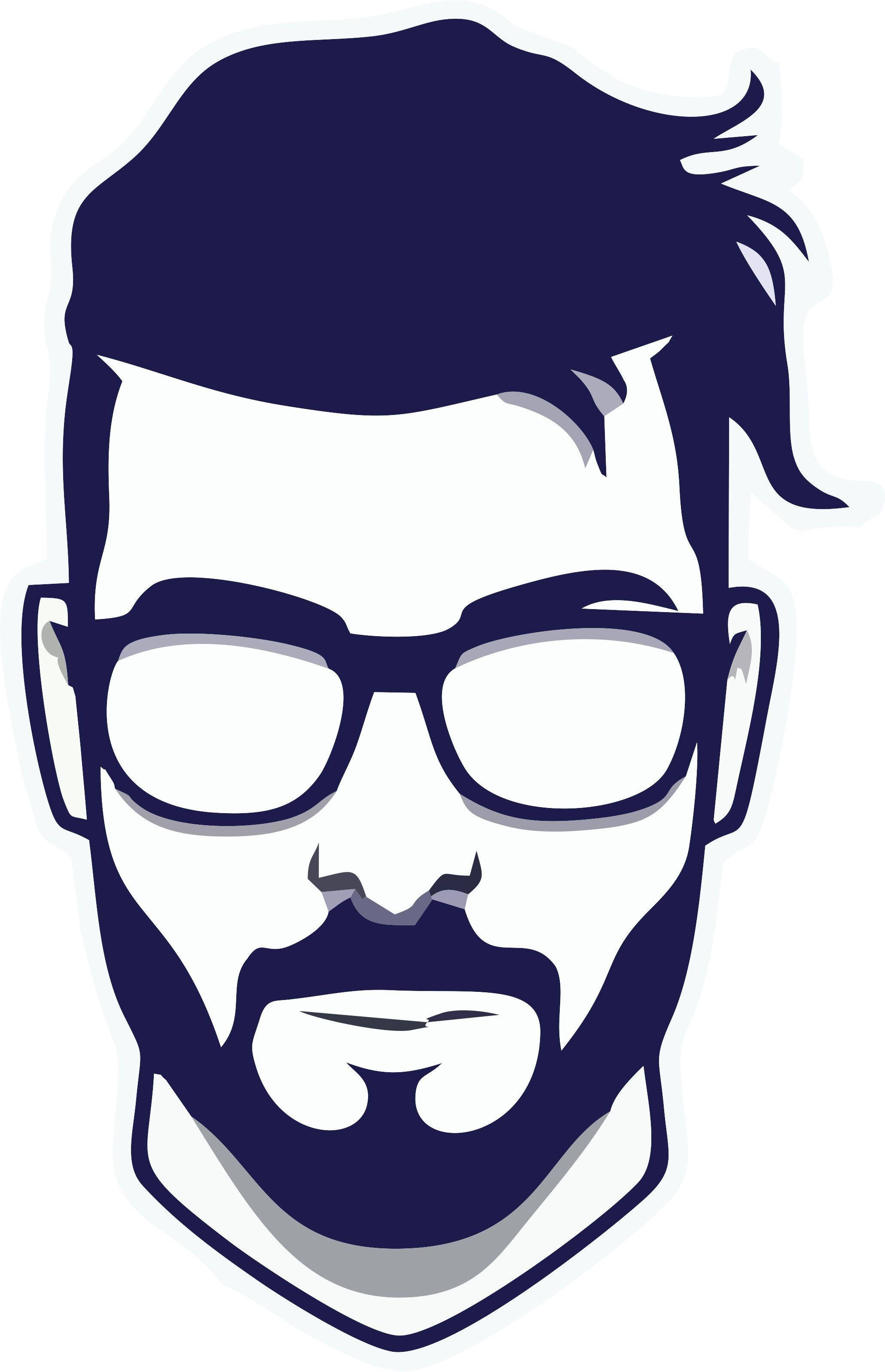 Skoongeskeerde Baard Logo Vektorkuns Muurpapier