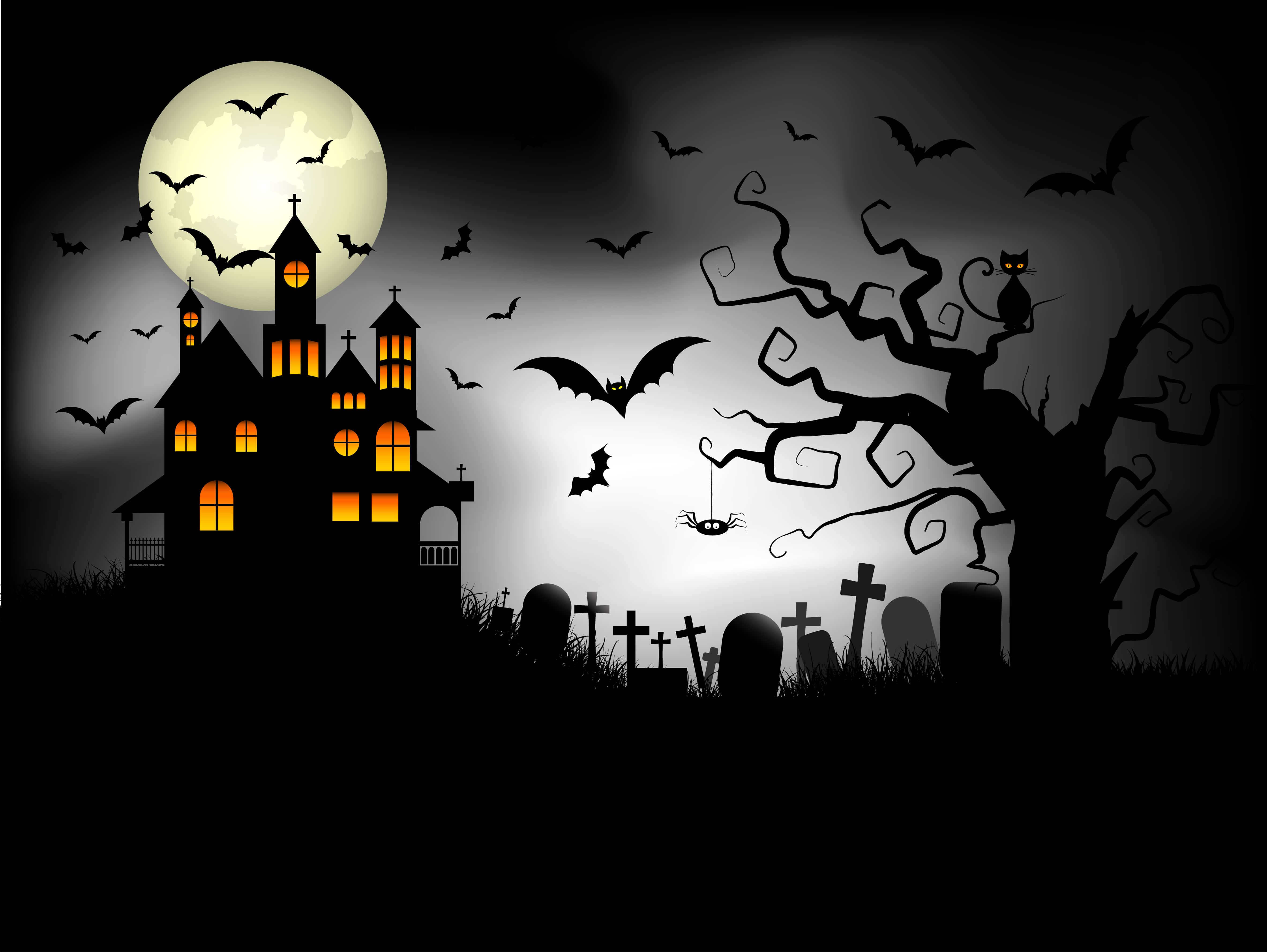 Skrikwekkende Halloween-agtergrond Muurpapier