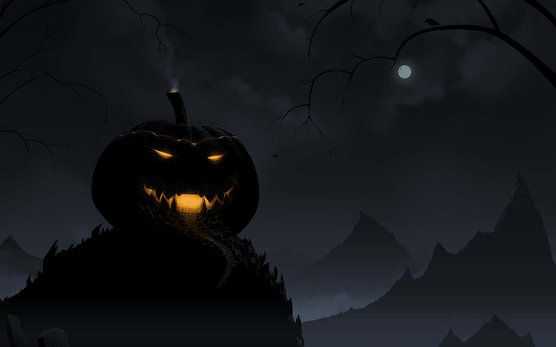 Skrikwekkende Halloween Agtergrond Muurpapier