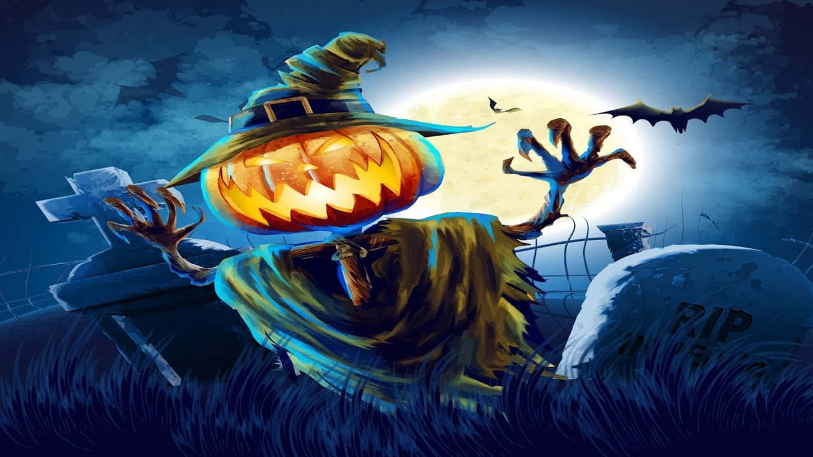 Skrikwekkende Halloween-prente Muurpapier