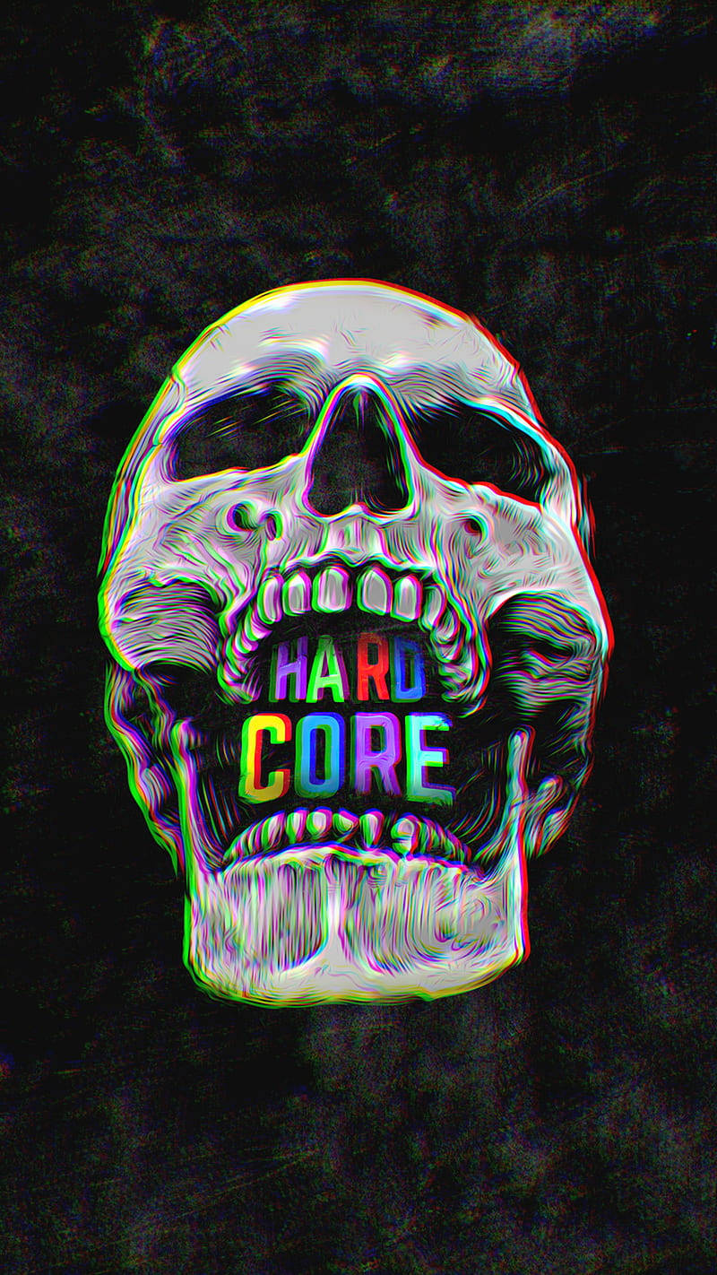 Skull Hardcore Trippy Estetika Muurpapier