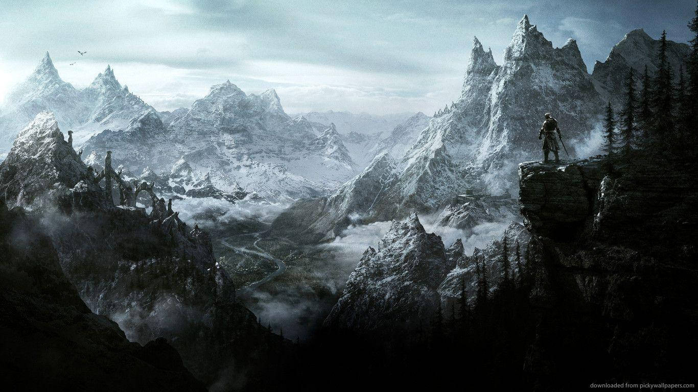 Skyrim Sneeuberge Muurpapier
