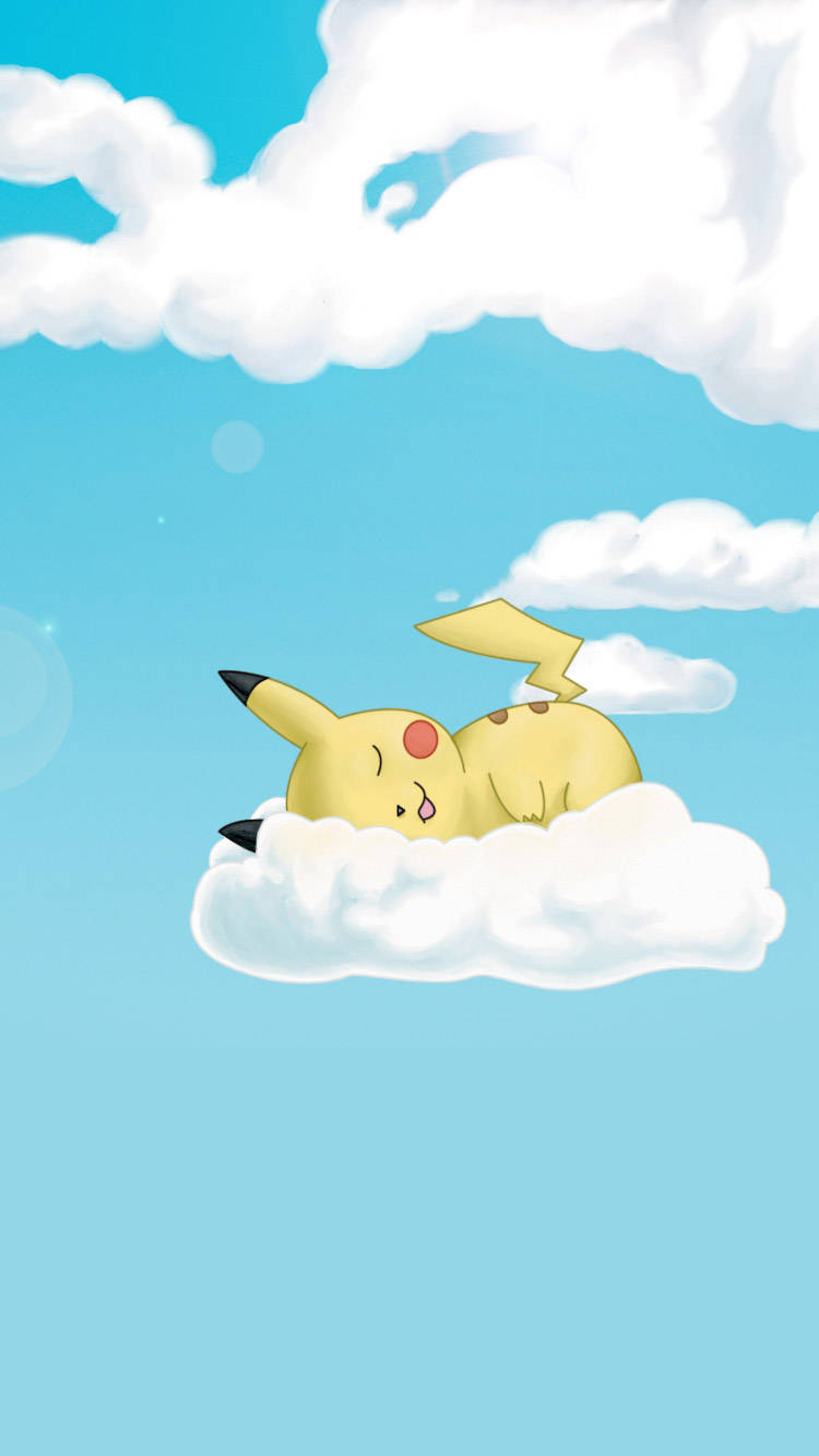 Slaapende Pikachu iPhone Muurpapier