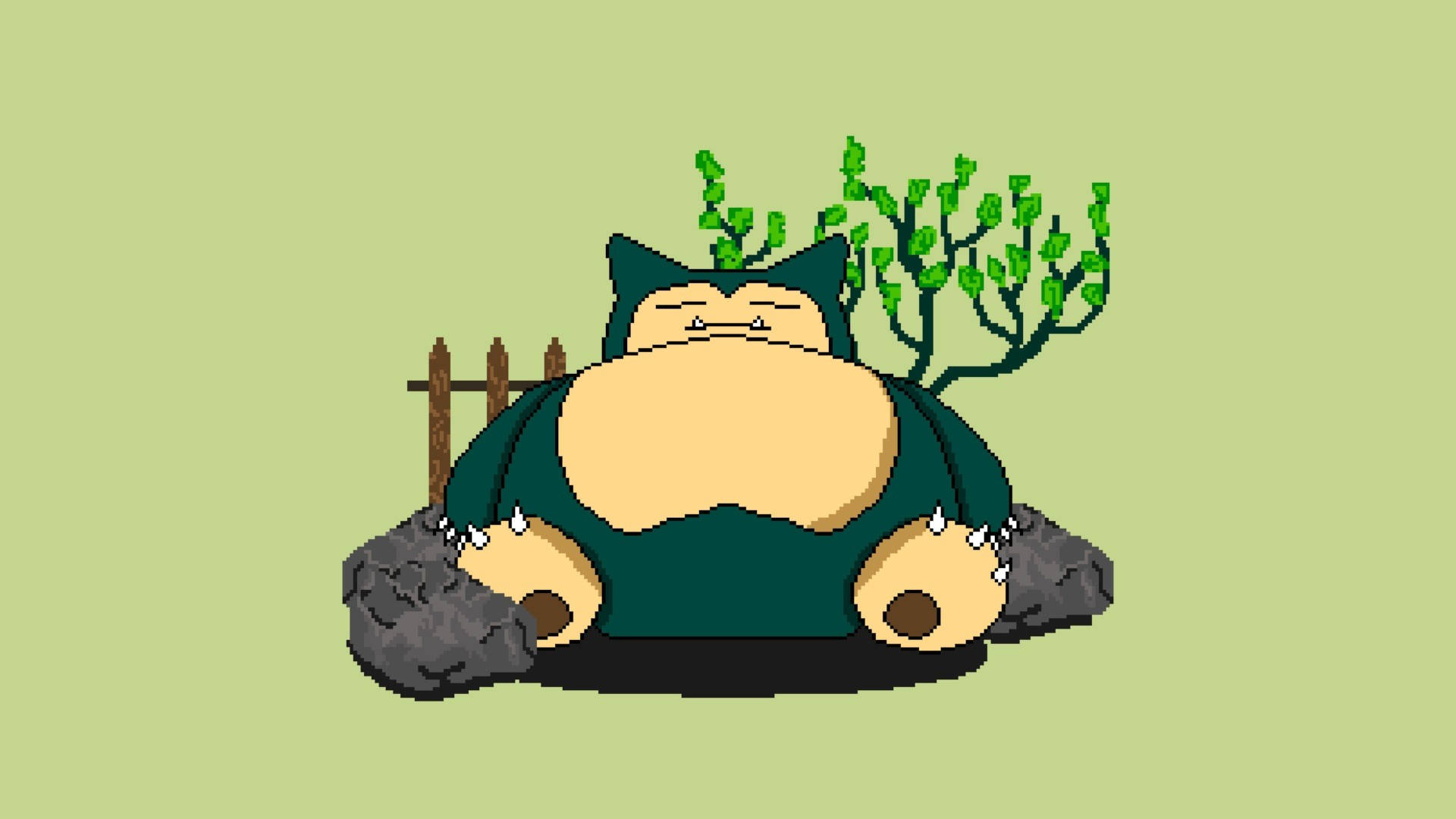 Slaapende Snorlax Koel Pokemon Muurpapier