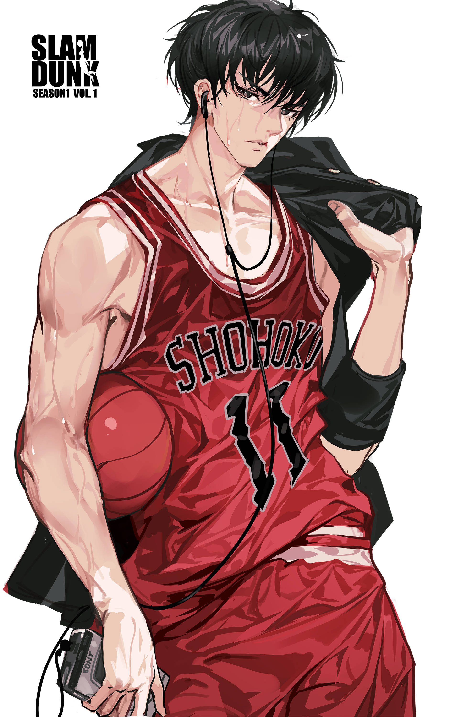 Slam Dunk Rukawa Portret Muurpapier