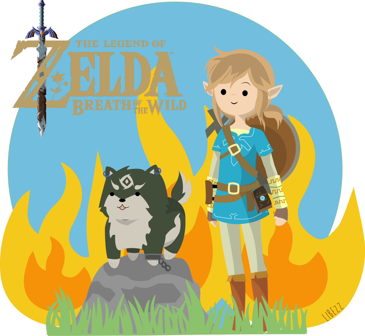 Slegs 19 dae oor tot Legend of Zelda - Botw Link met Wolf Link, HD PNG aflaai Muurpapier