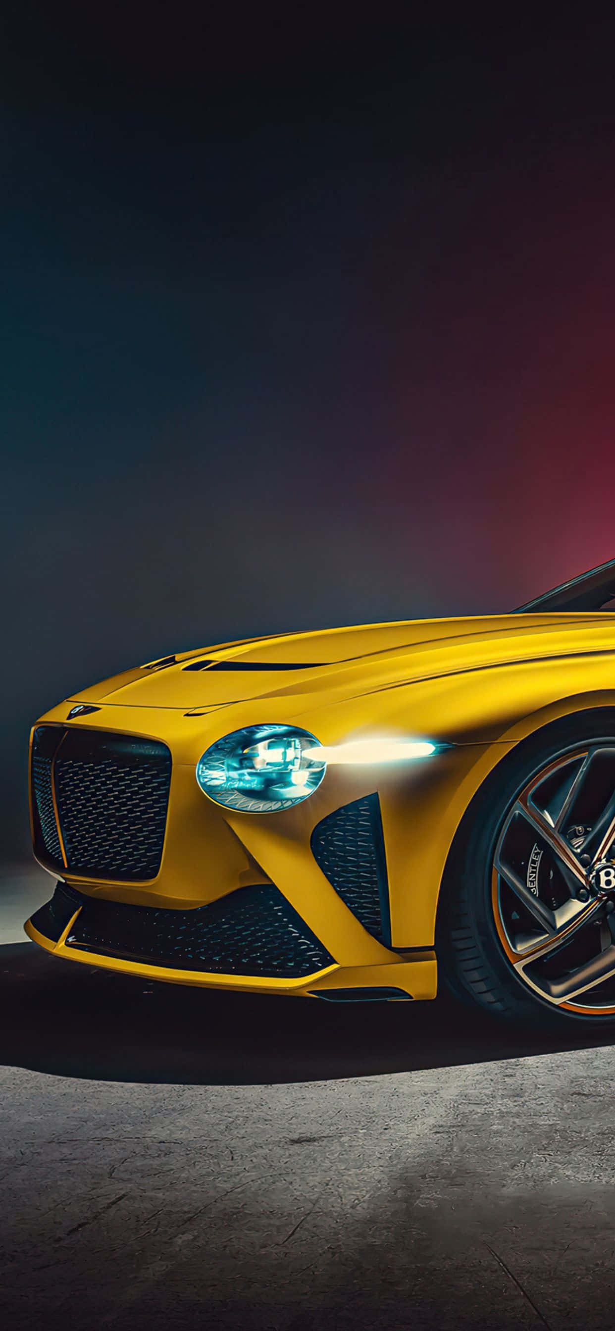 Skoon en stylvol iPhone Xs Max in 'n Bentley-renbaan. Muurpapier