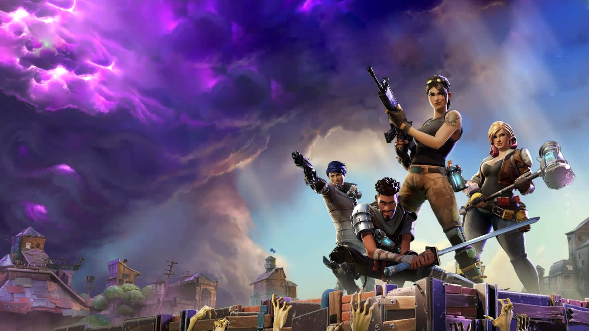 Sluit aan by die miljoene Fortnite-spelers en veg vir die Oorwinningskoninklike. Muurpapier