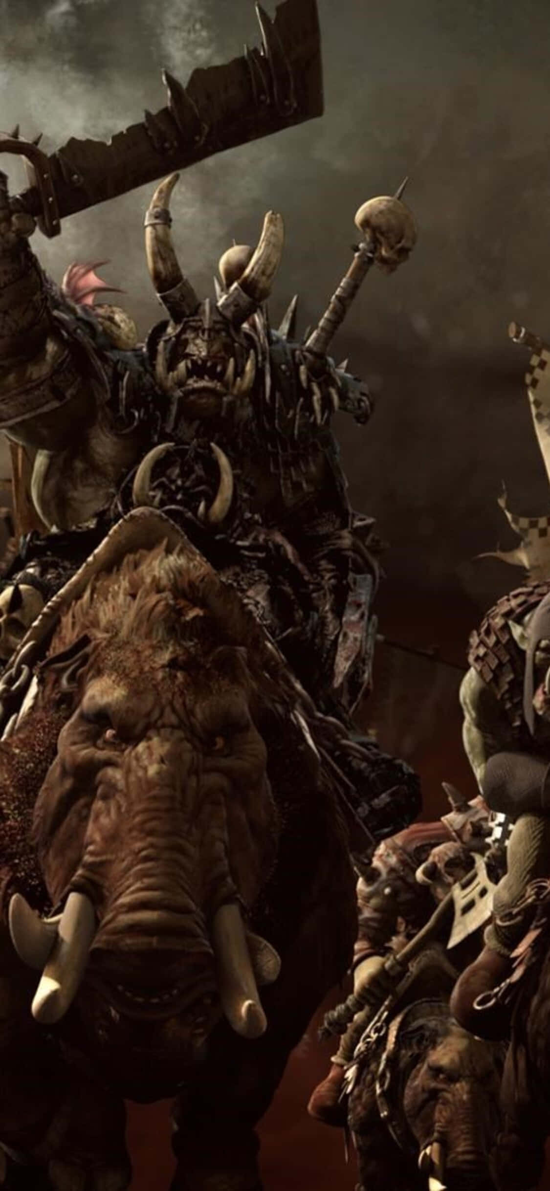 Sluit aan by die Epiese Stryd in Total War: Warhammer vir iPhone X Muurpapier
