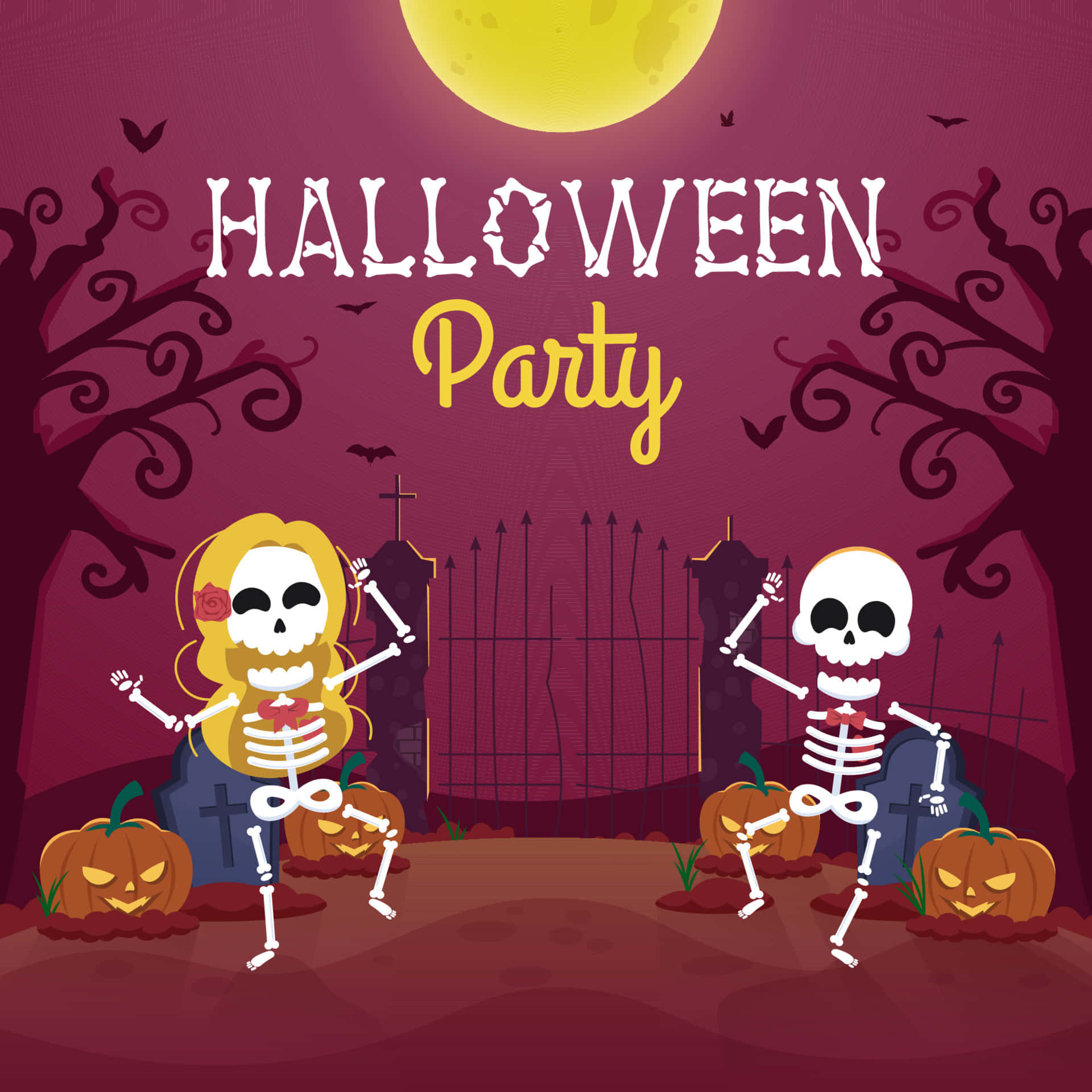 "Sluit aan by die vreeslik-lekker Halloween-partytjie!" Muurpapier