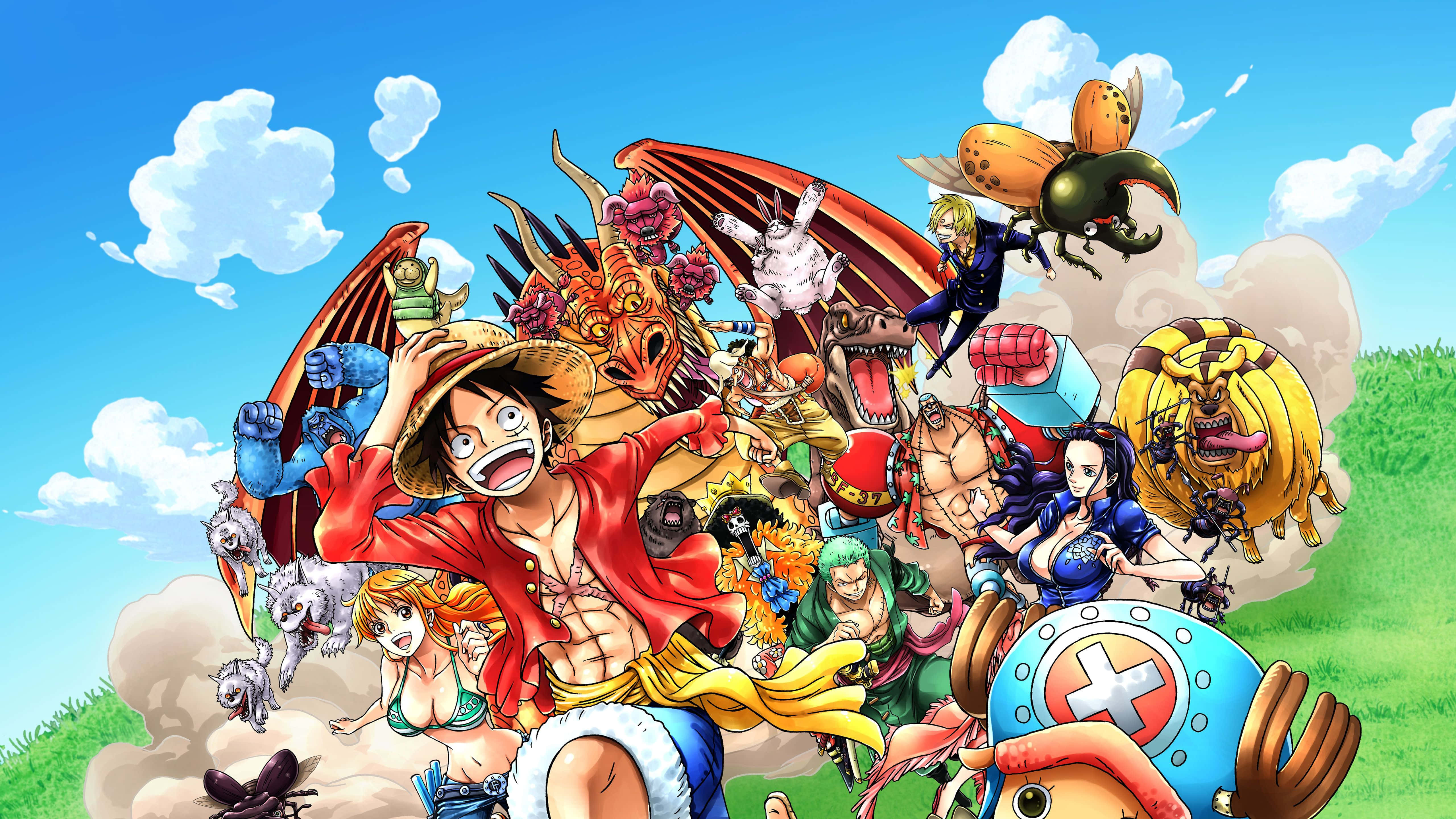 Sluit aan by Monkey D Luffy in sy Epiese Avontuur Muurpapier