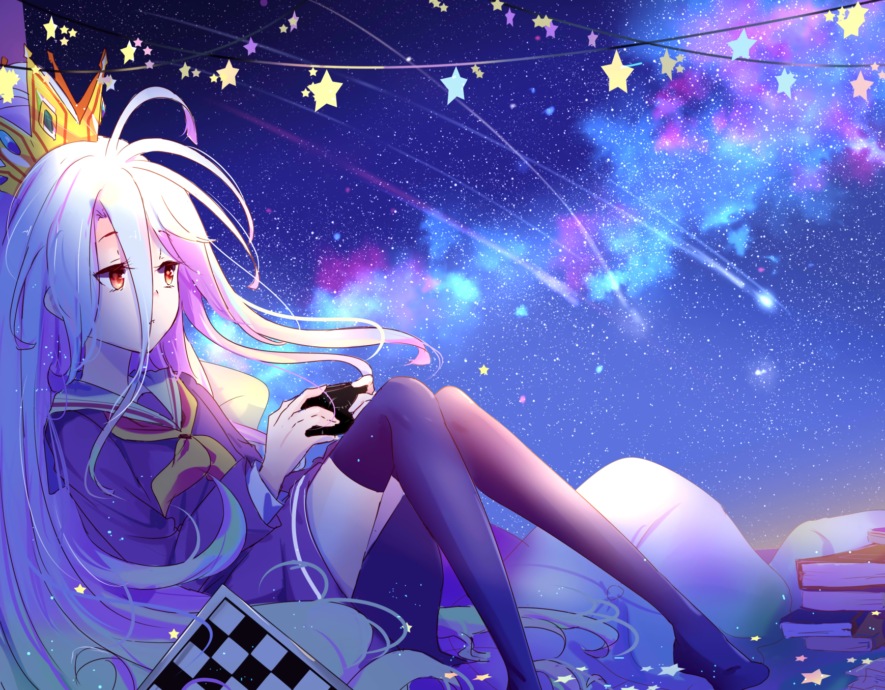 Sluit aan by Sora en Shiro op hul soeke om die beste spelers in No Game No Life te wees Muurpapier