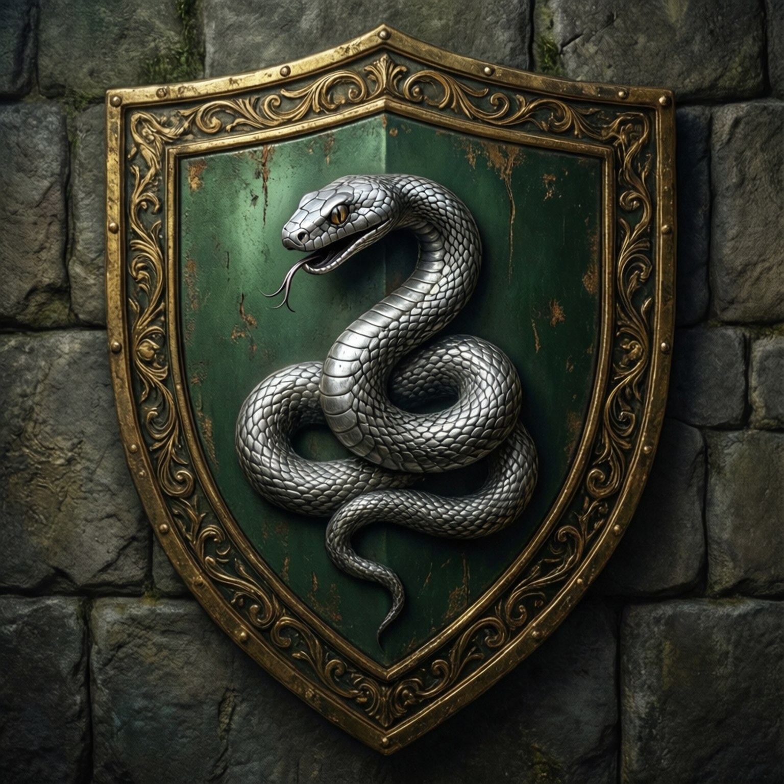 Slytherin Heraldisembleem Muurpapier