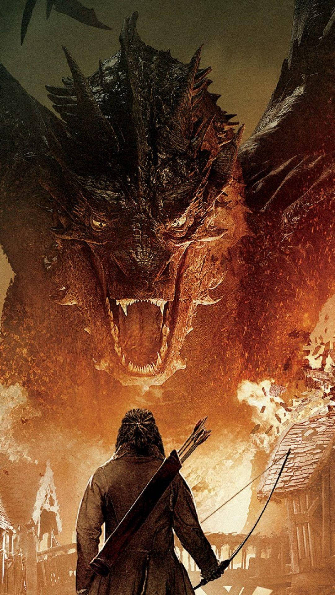 Smaug die Draak vir iPhone-skerms Muurpapier