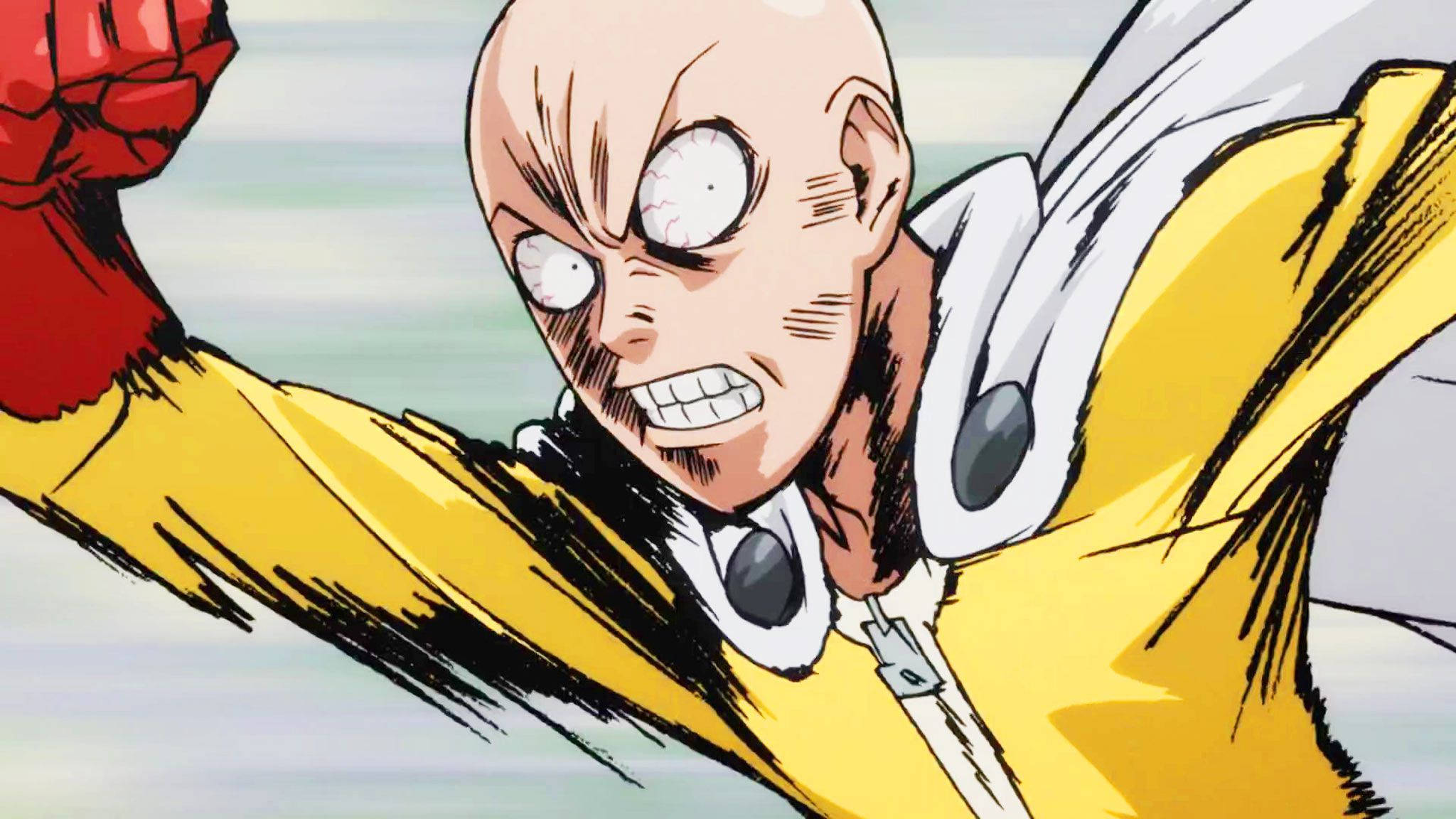 Snaaks Anime Saitama Vinnig Hardloop Muurpapier