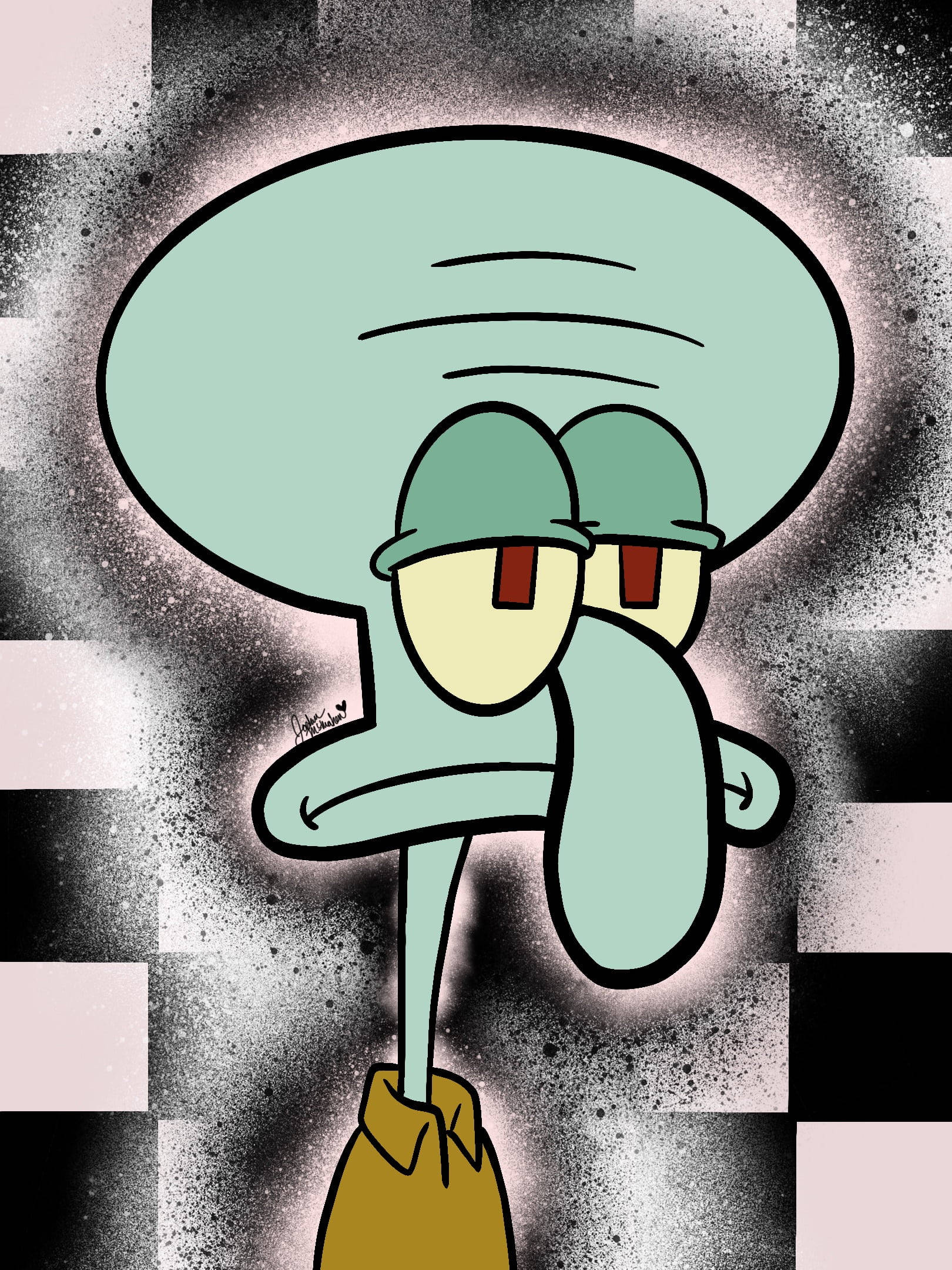 Snaaks Estetiese Verveelde Spongebob Se Kwaai Buurman Muurpapier