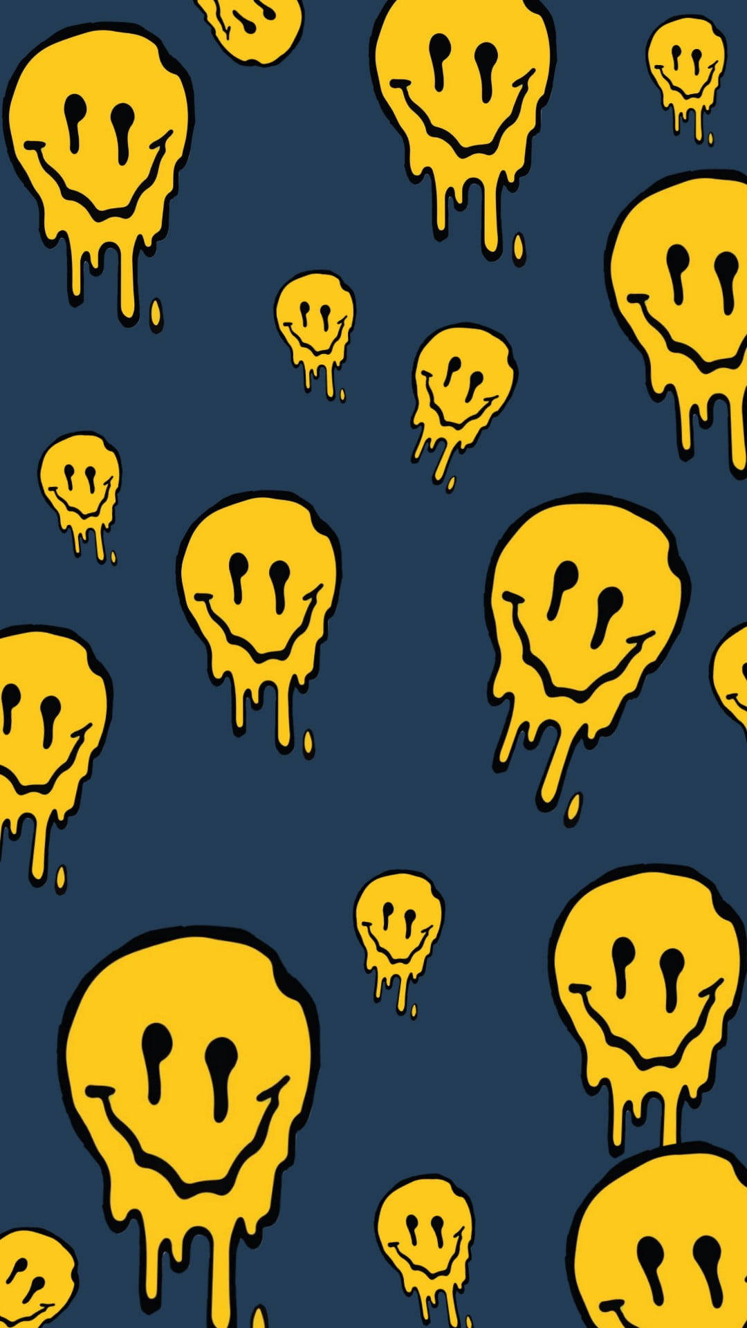 Snaaks Estetiese Smeltende Smiley Muurpapier