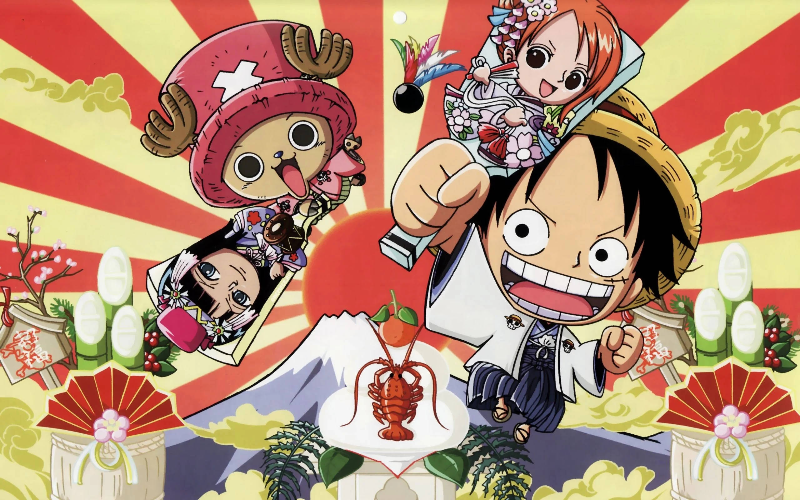 Snaakse Anime One Piece Kuns Muurpapier