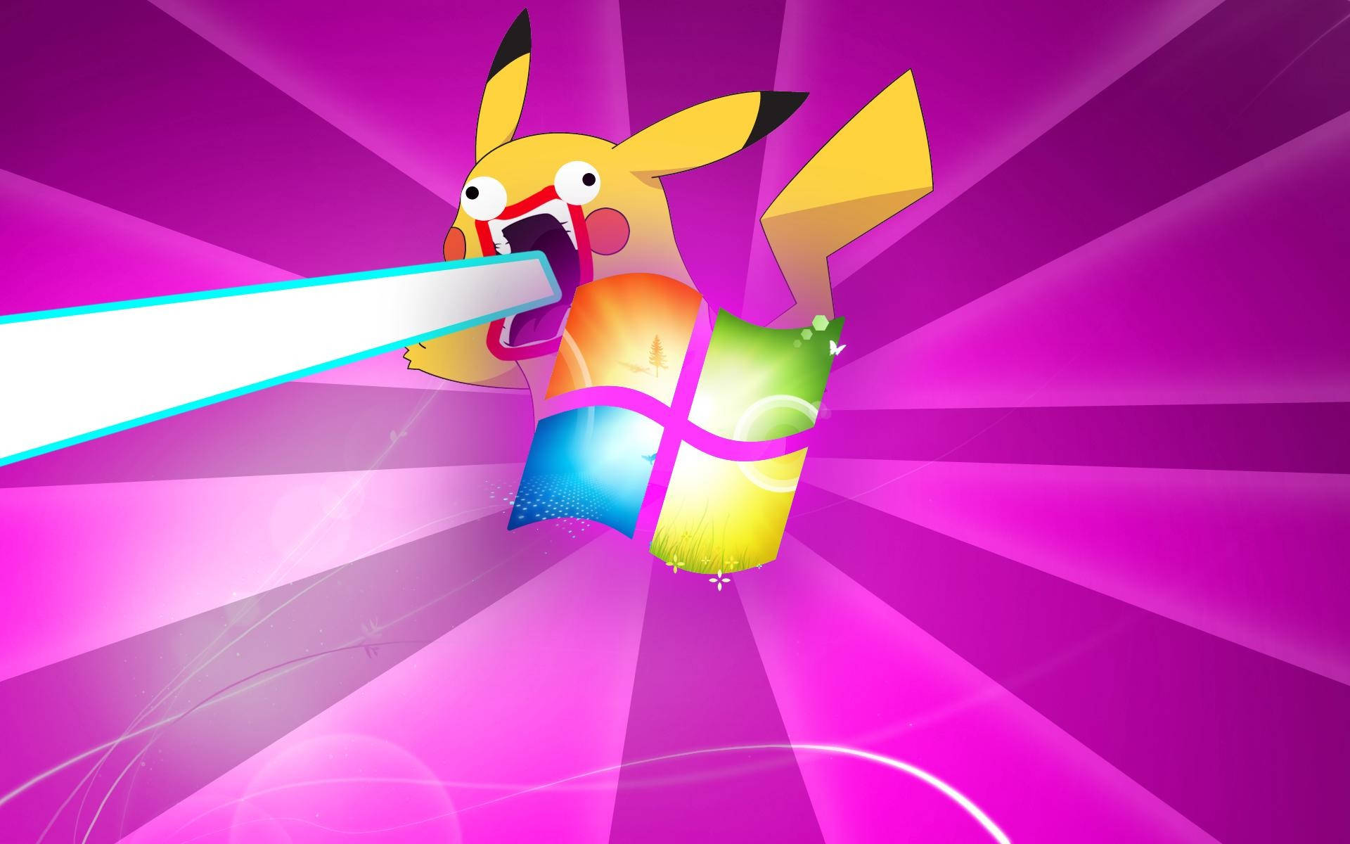 Snaakse Anime Windows Pikachu Muurpapier
