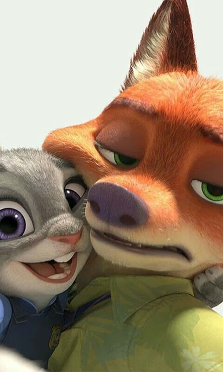 Snaakse Disney Zootopia Selfie Prent Muurpapier