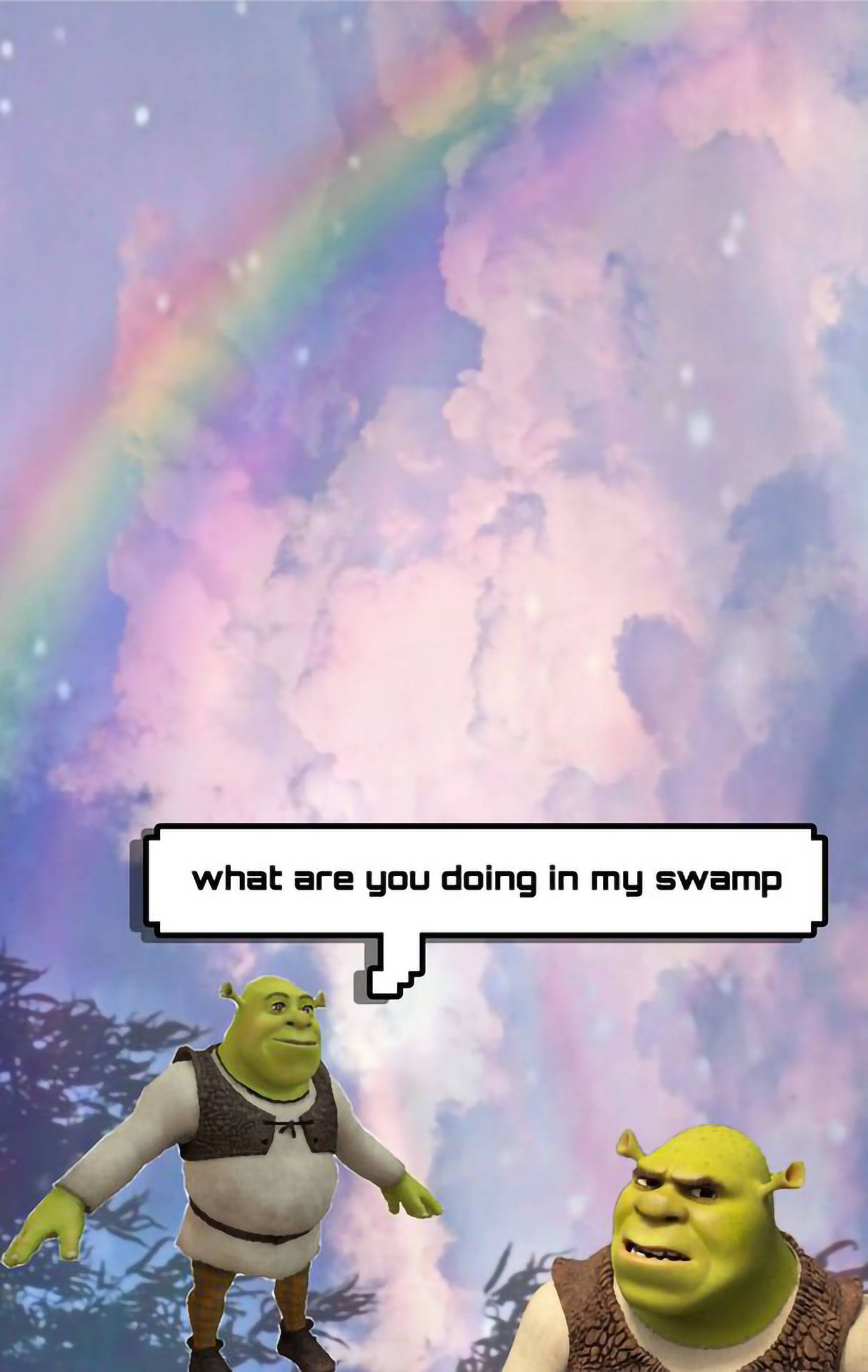 Snaakse Estetiese Shrek Moeras Muurpapier